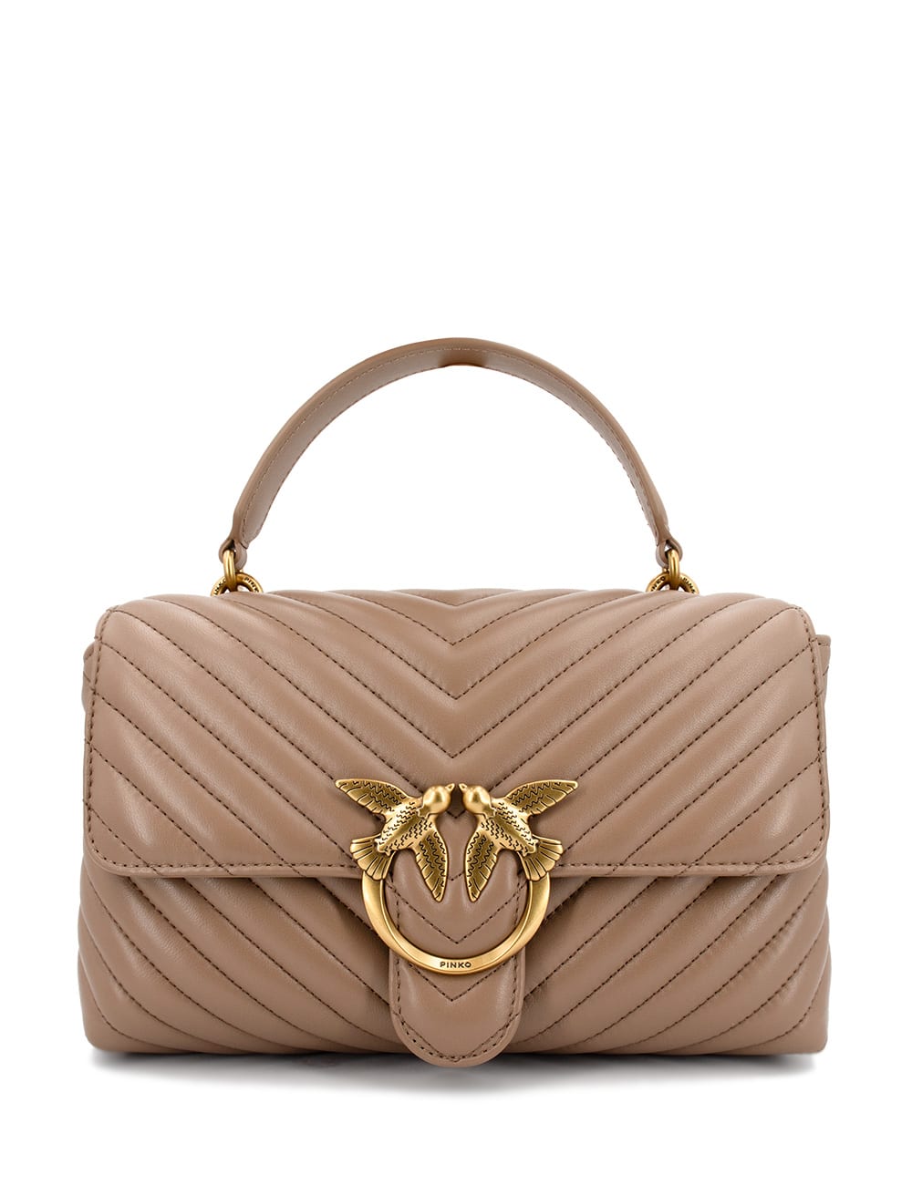 Shop Pinko Bag In Biscotto Zenzero Antique Gold