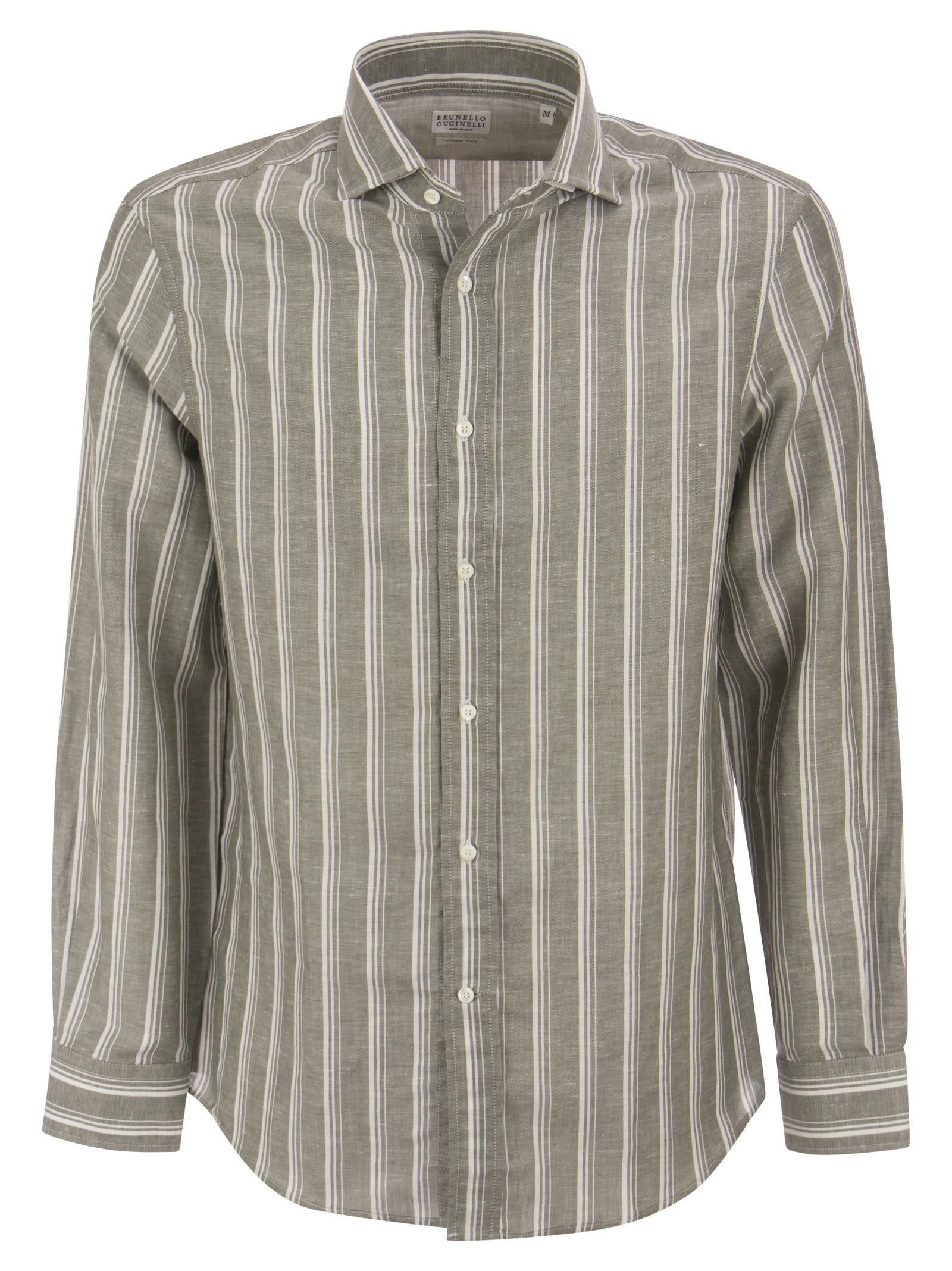Brunello Cucinelli Easy Fit Linen Shirt With French Collar