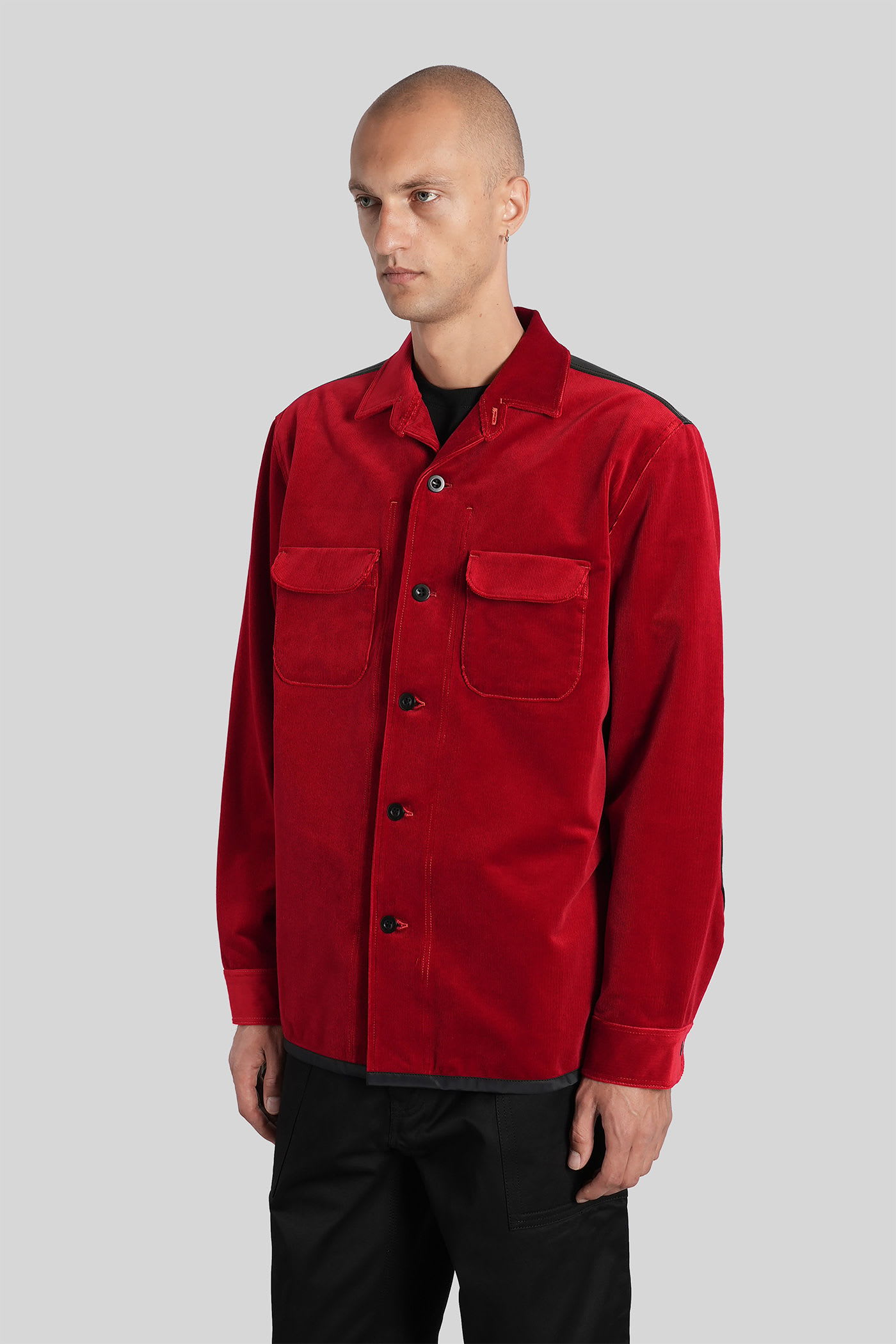 Junya Watanabe Button-down Long-sleeved Shirt In Red