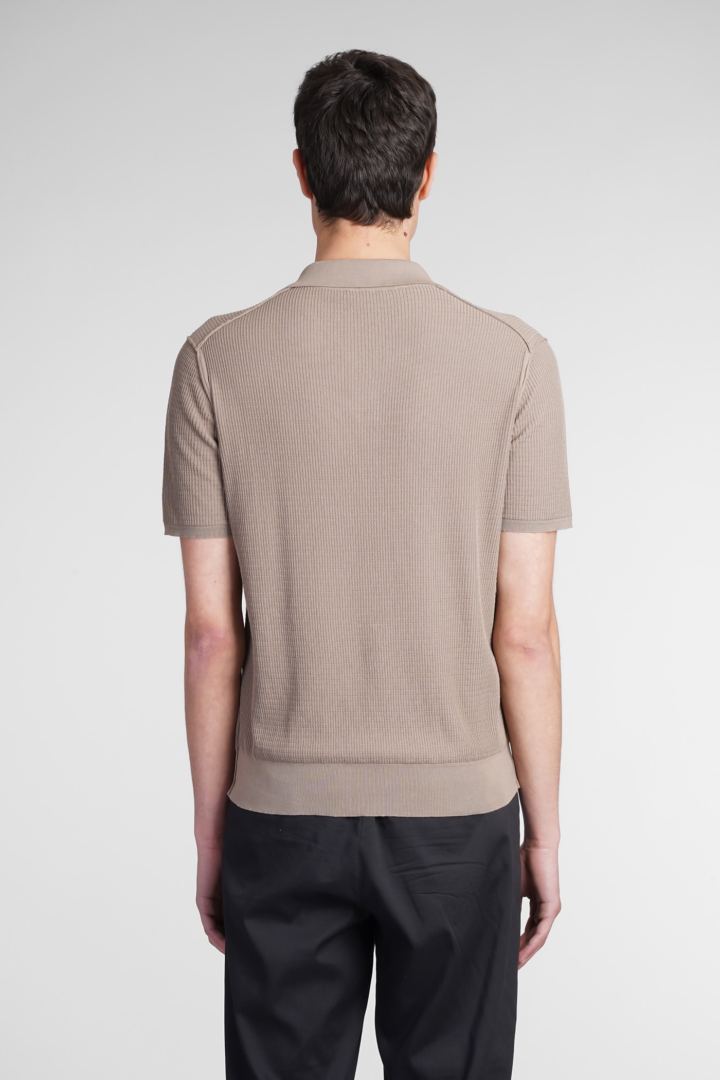 Shop Roberto Collina Polo In Taupe Cotton In Elephant
