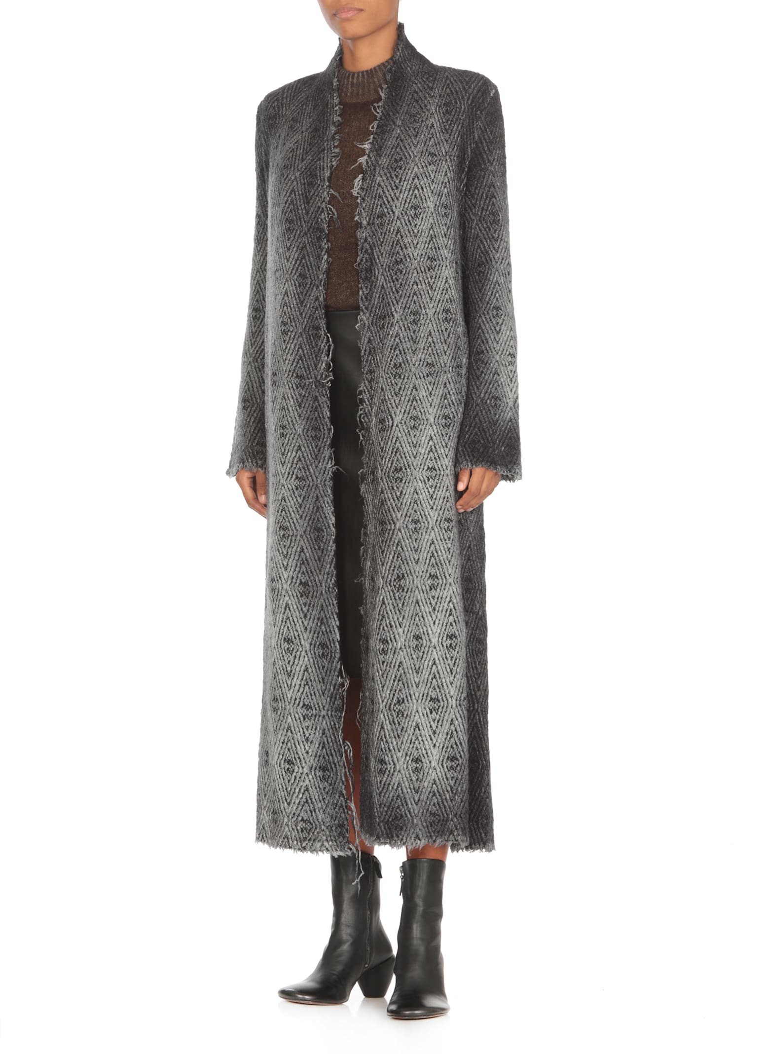 Shop Avant Toi Wool And Silk Dusting In Grey