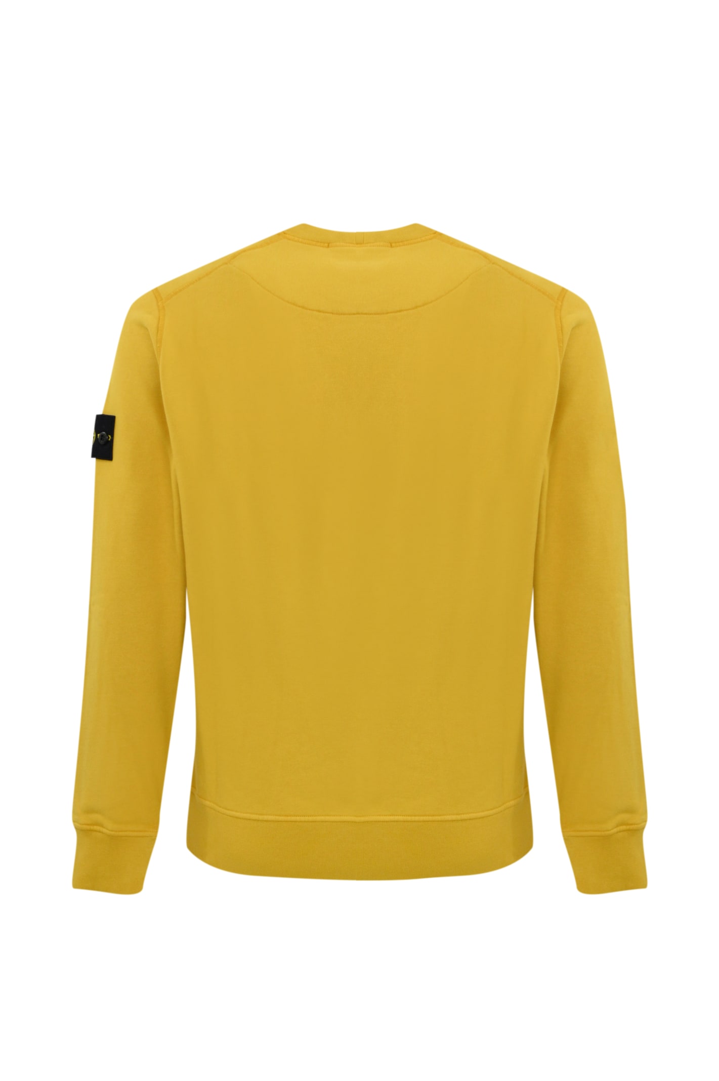 Shop Stone Island Cotton Sweatshirt 63051 In Mustard