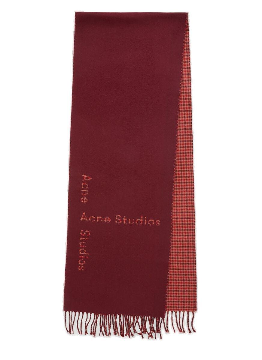 Acne Studios Contrast Logo Checked Scarf