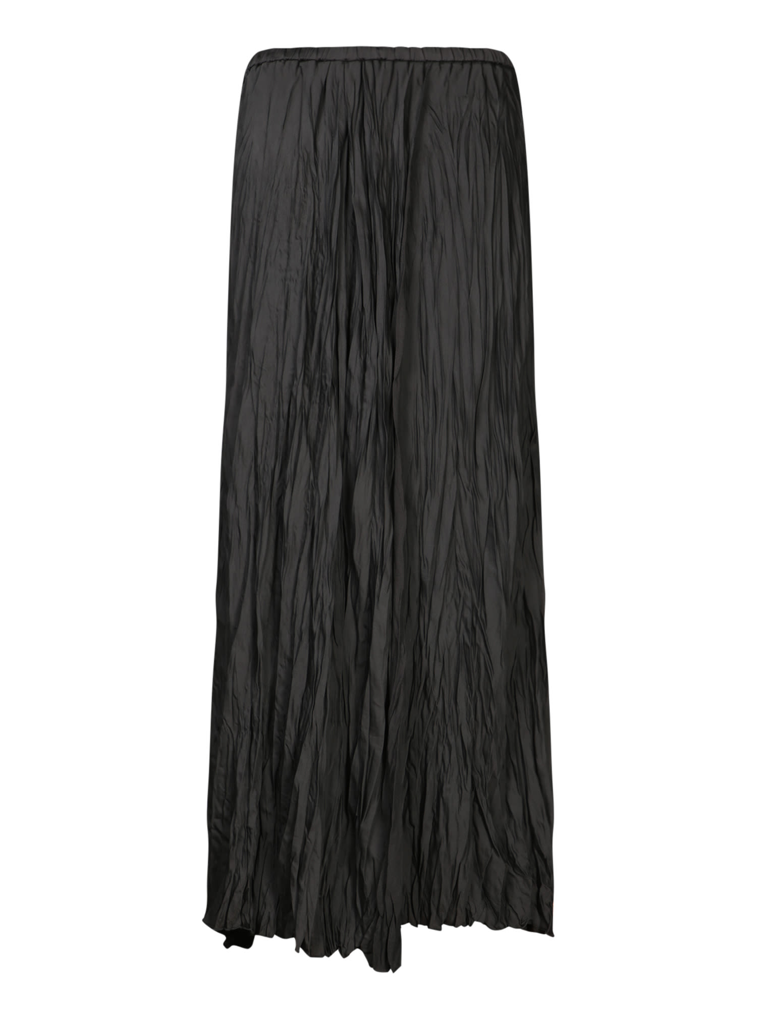 Forte_Forte Long Black Pleated Crepe Skirt