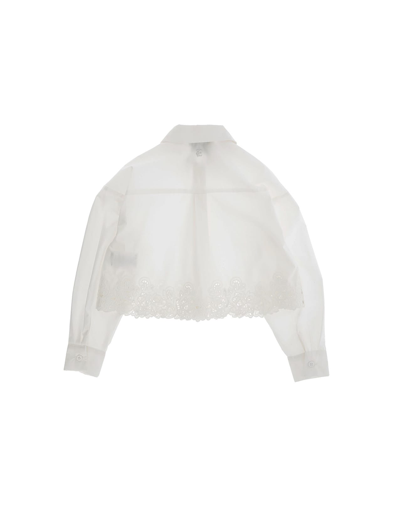 Shop Ermanno Scervino Junior White Shirt With Embroidery