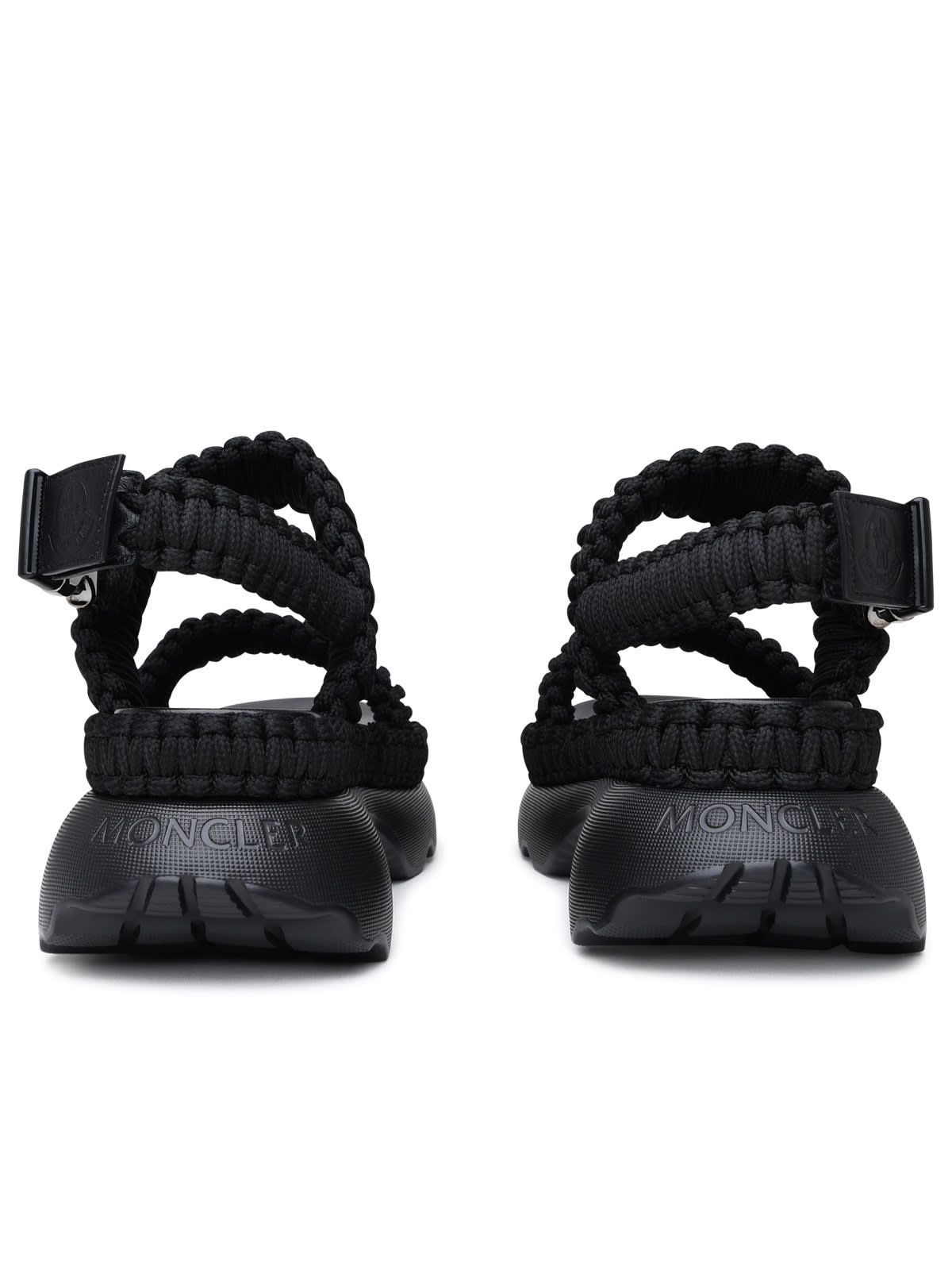 MONCLER BLACK POLYESTER BELEY SANDALS