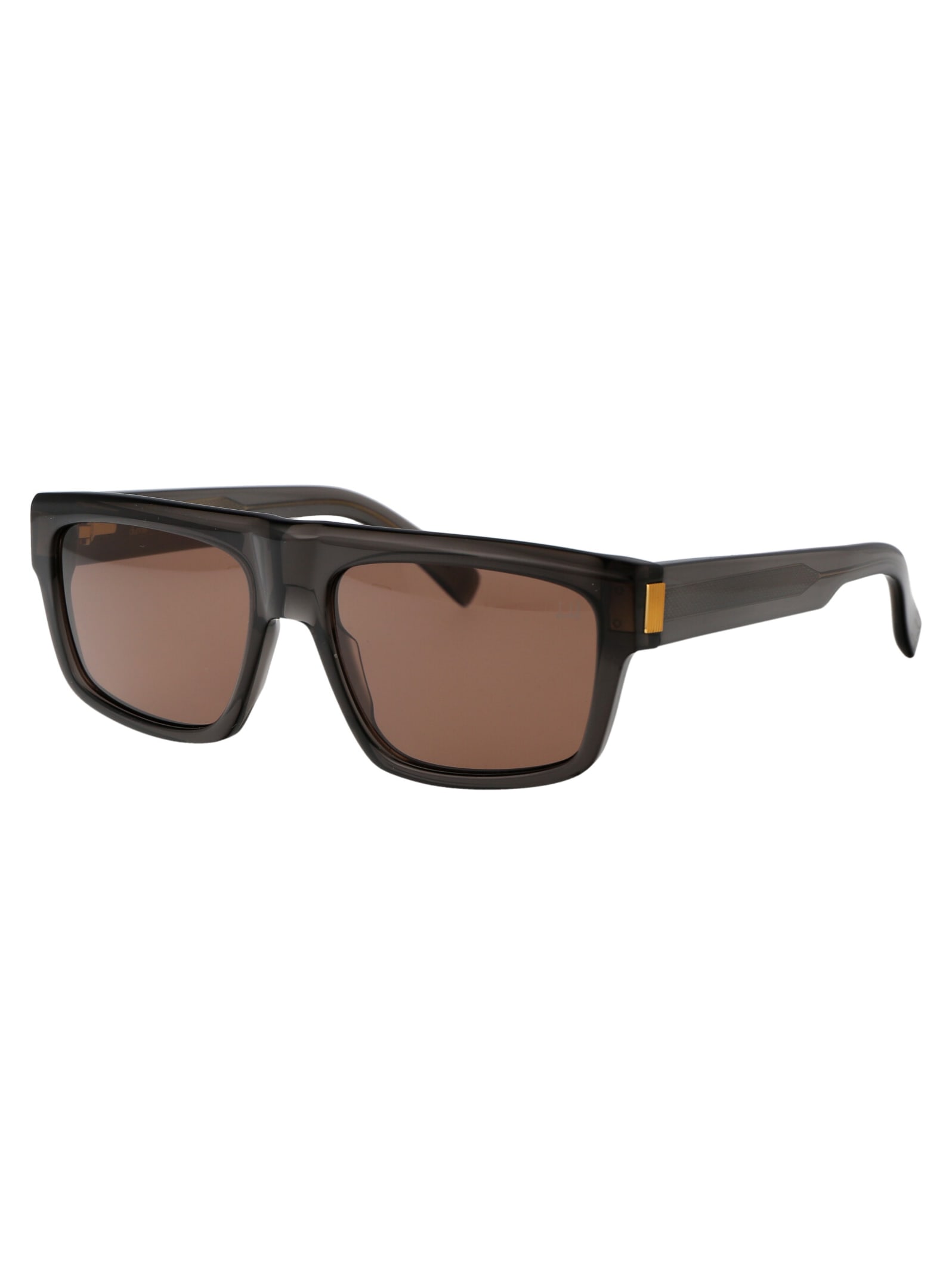 Shop Dunhill Du0055s Sunglasses In 004 Grey Grey Brown