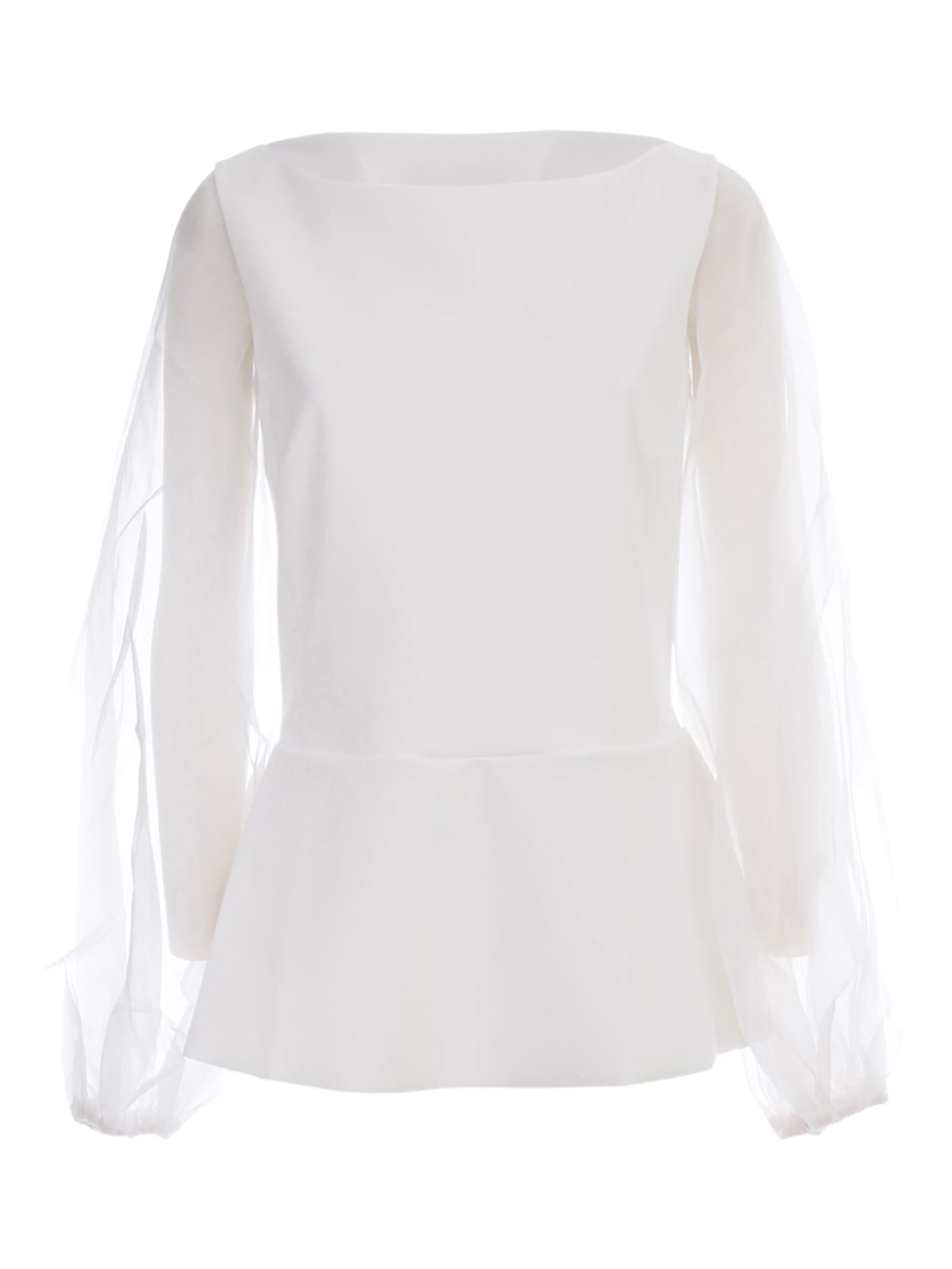 La Petit Robe Di Chiara Boni Top Voille Sleeve In White