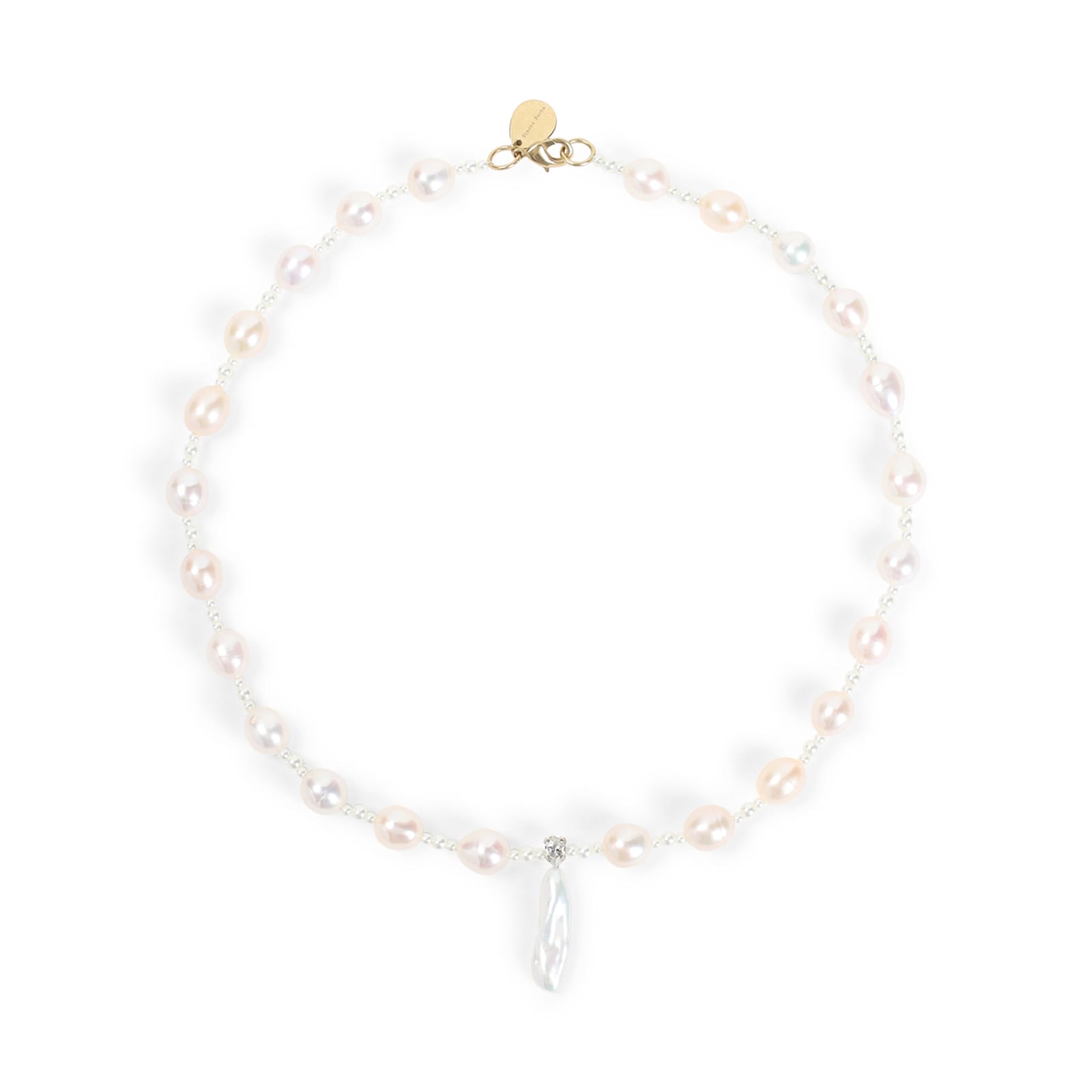 Simone Rocha Pendant Necklace Pearl Beads In Pearl Crystal