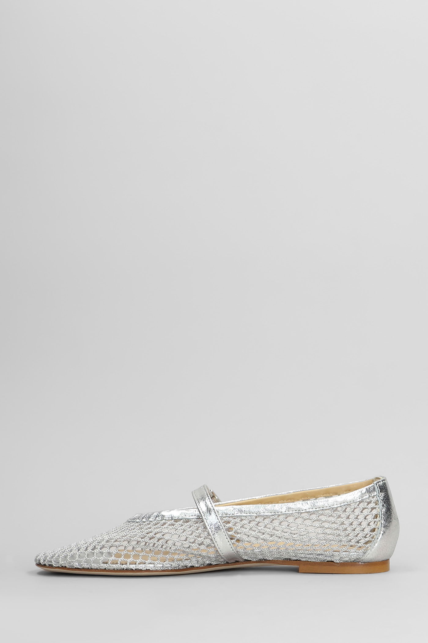 Fabio Rusconi Ballet Flats In Silver Leather In Silver