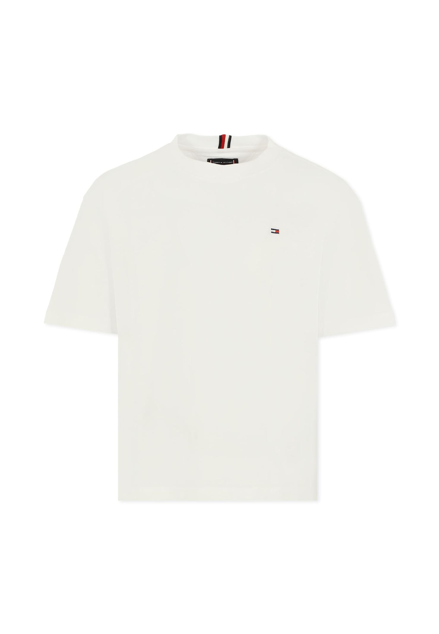 Tommy Hilfiger White T-shirt For Kids With Flag
