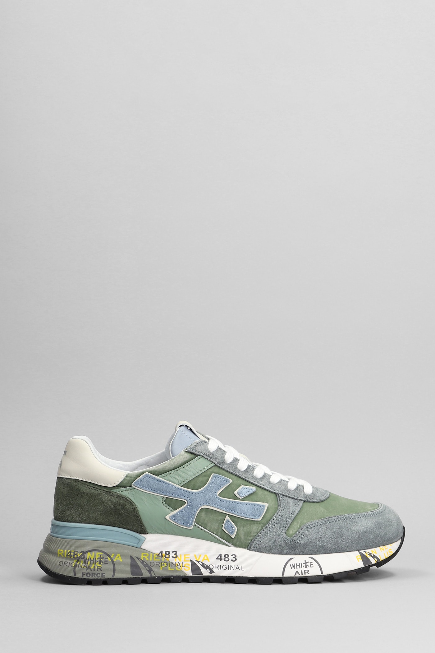 Mick Sneakers In Green Suede And Fabric