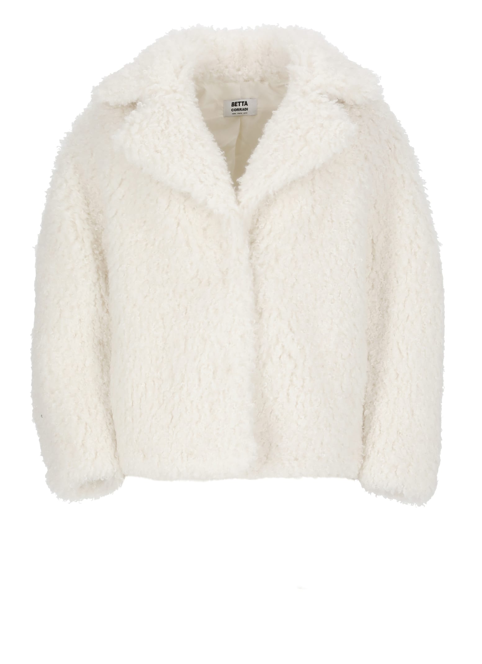 Shop Betta Corradi Bouclé Coat In Ivory