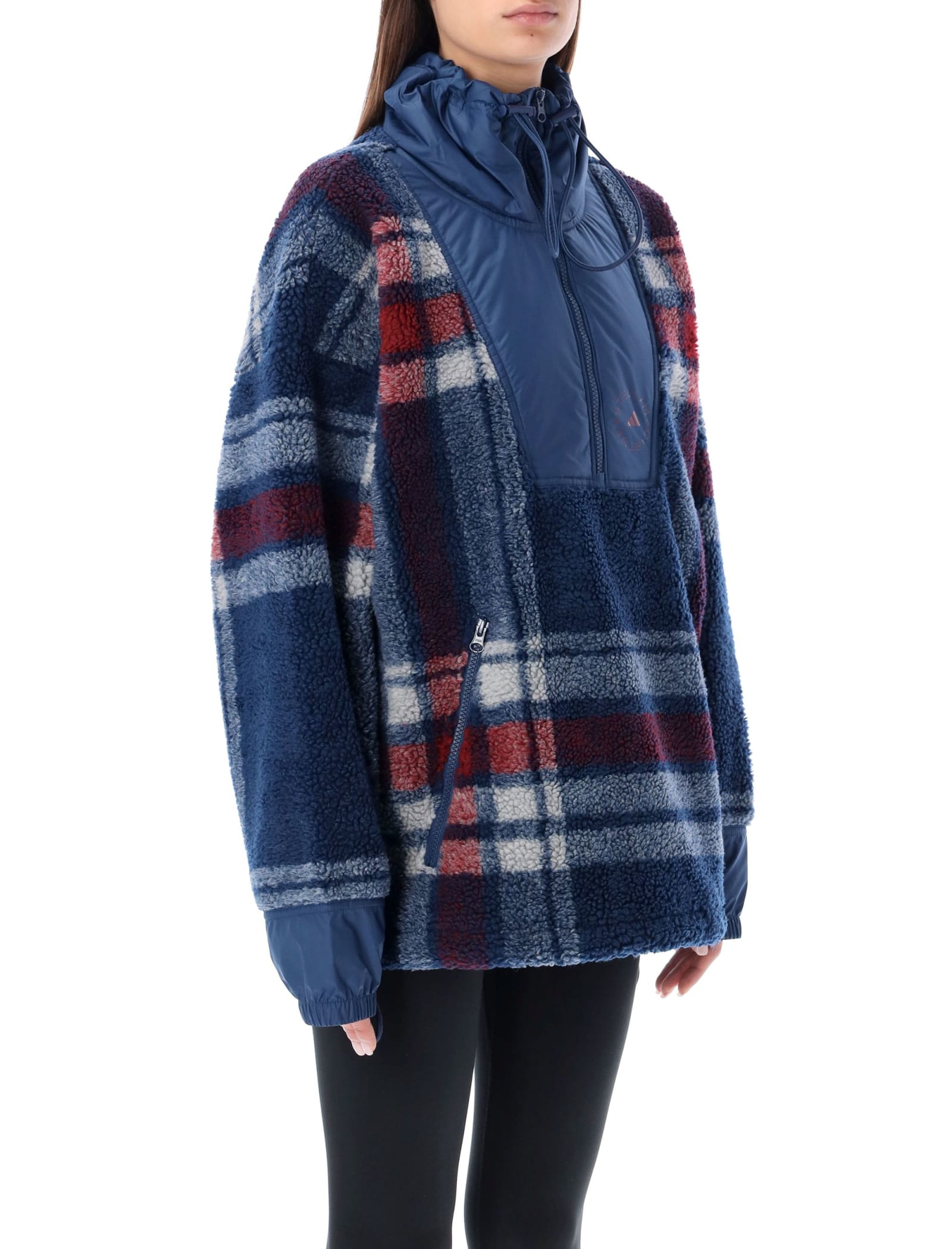 adidas By Stella McCartney Fleece Jacquard Winter Jacket in Blue