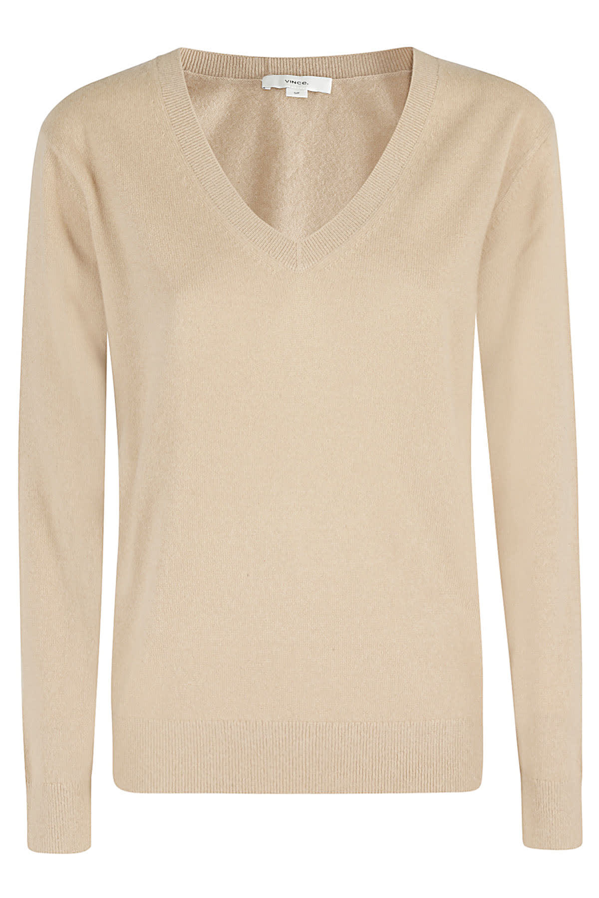 Shop Vince Weekend V Neck In Cam Camel