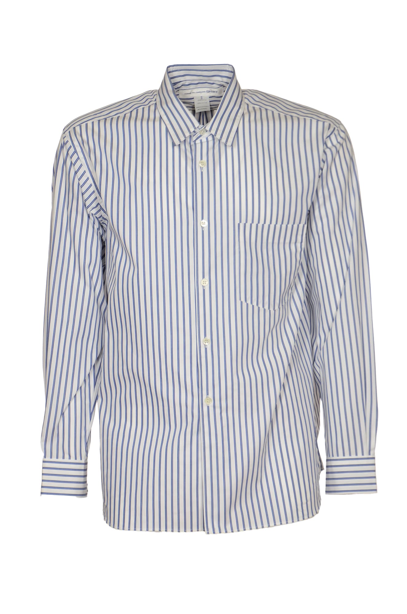 Shop Comme Des Garçons Patched Pocket Stripe Shirt