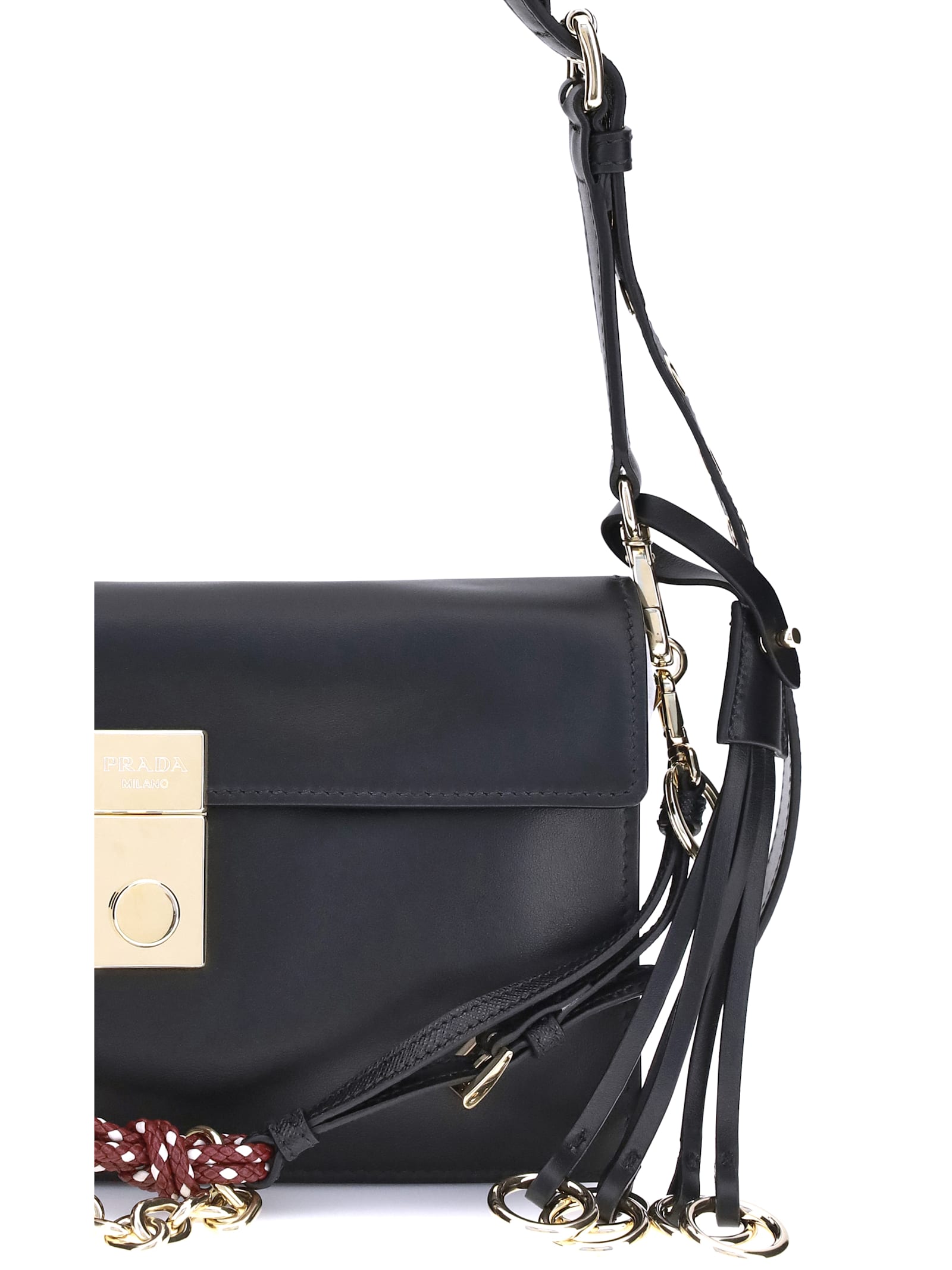 Prada Soft Sound Small Shoulder Bag In Black