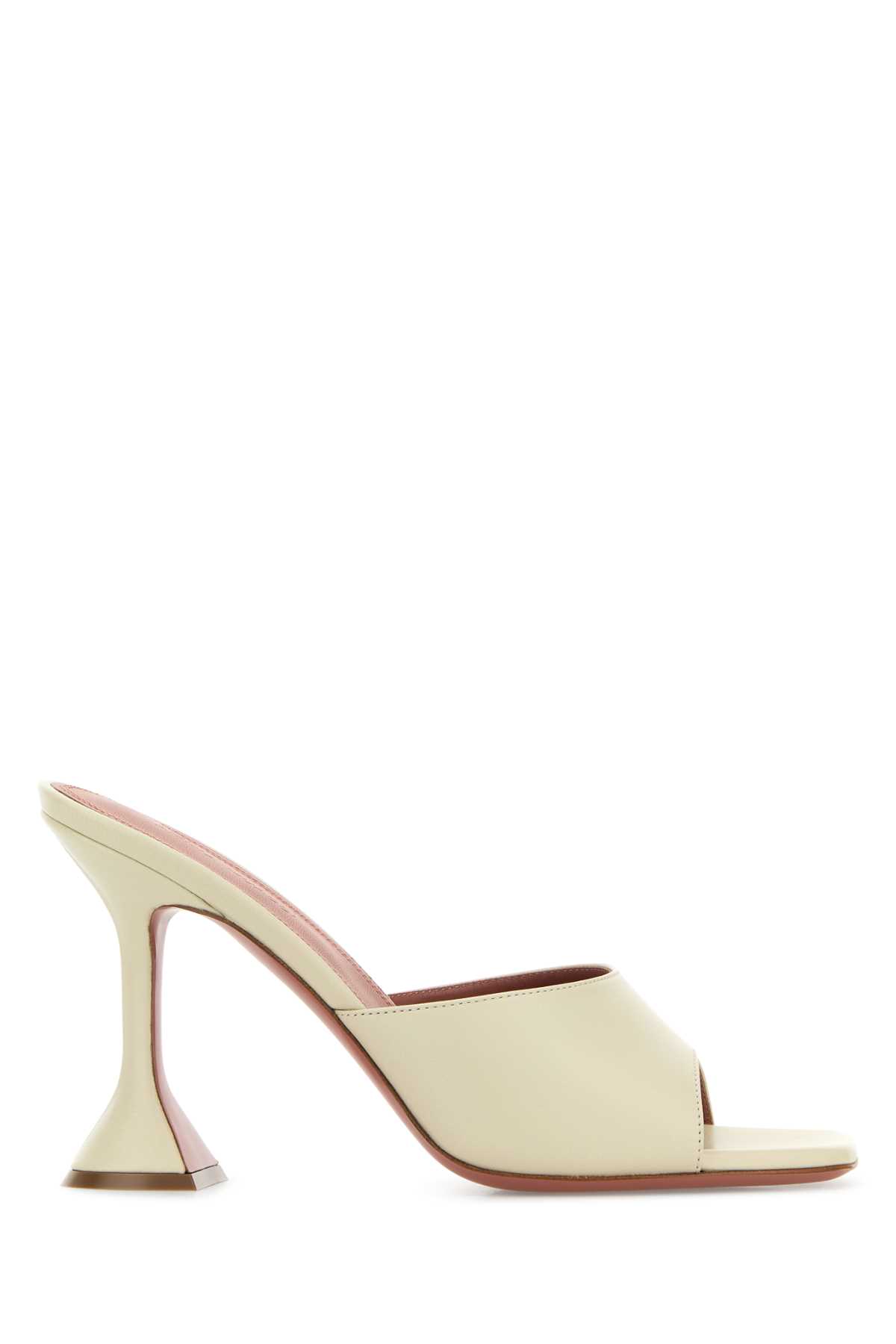 Amina Muaddi Sand Nappa Leather Lupita Mules In Neutral