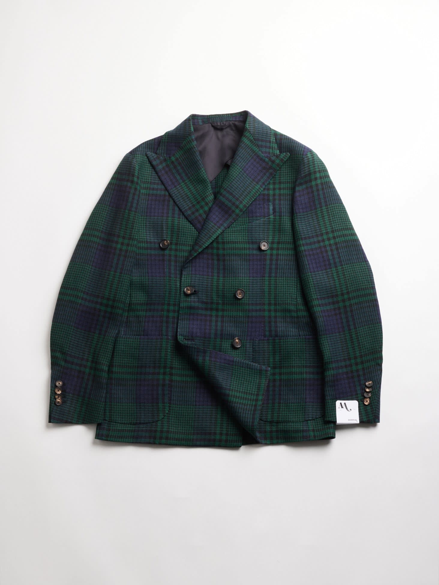 Shop Doppiaa Aaradeo Tartan Double-breasted Jacket