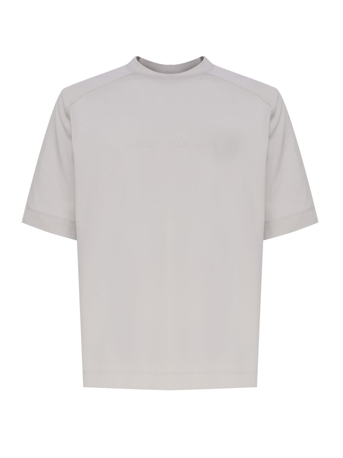 Shop Emporio Armani T-shirt In Cotton In Silver Cloud
