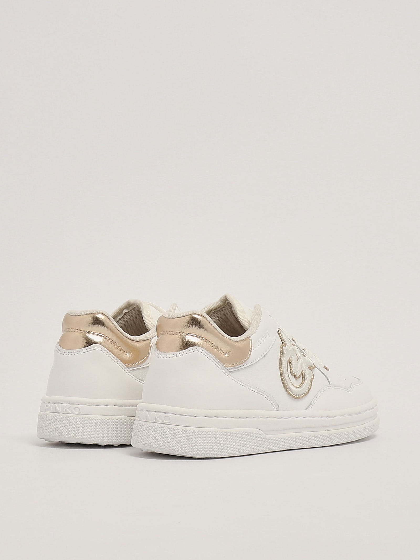 Shop Pinko Mandy 01 Sneaker In Bianco-oro