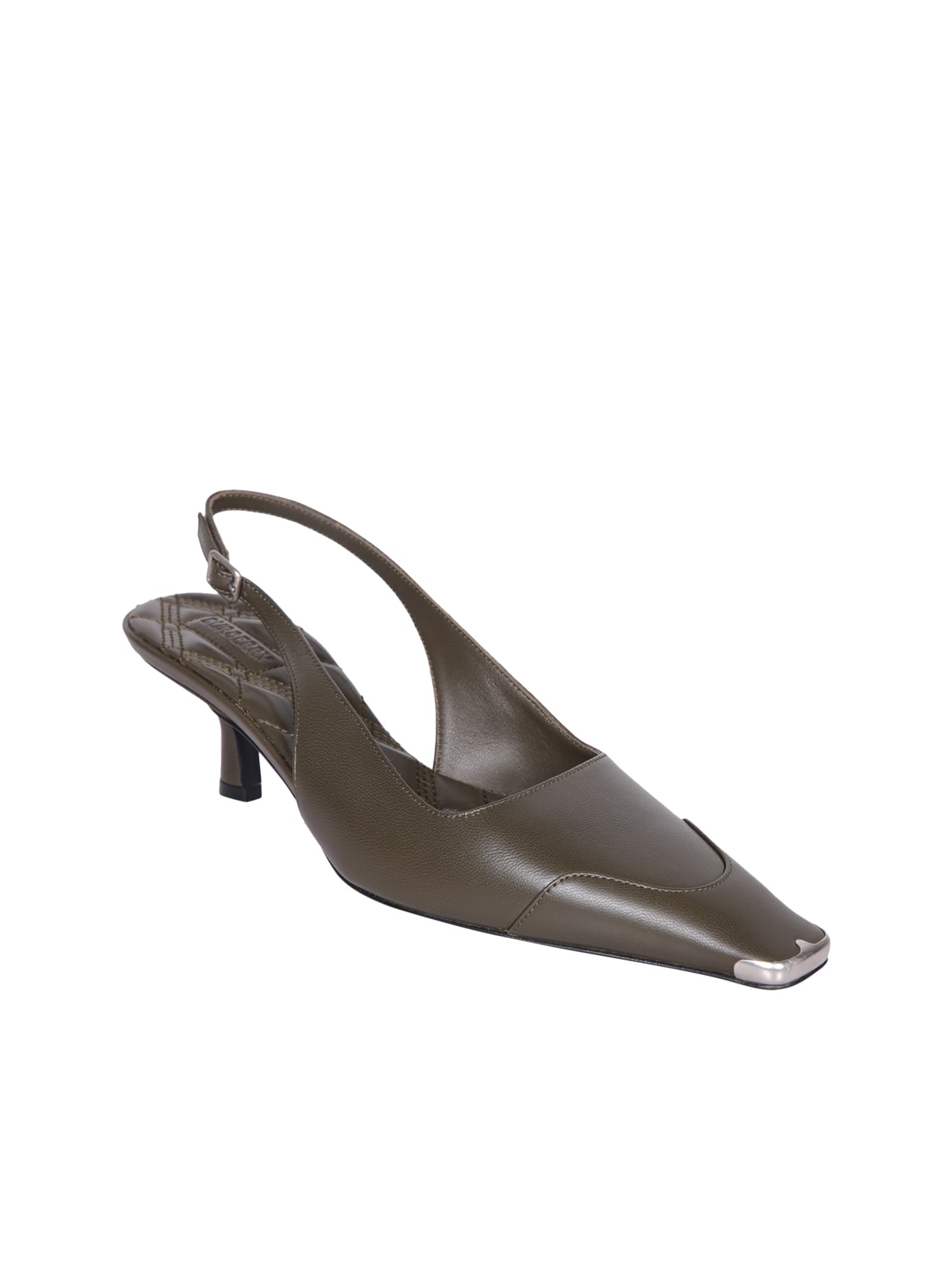 Burberry Black Heel Slingback In Black