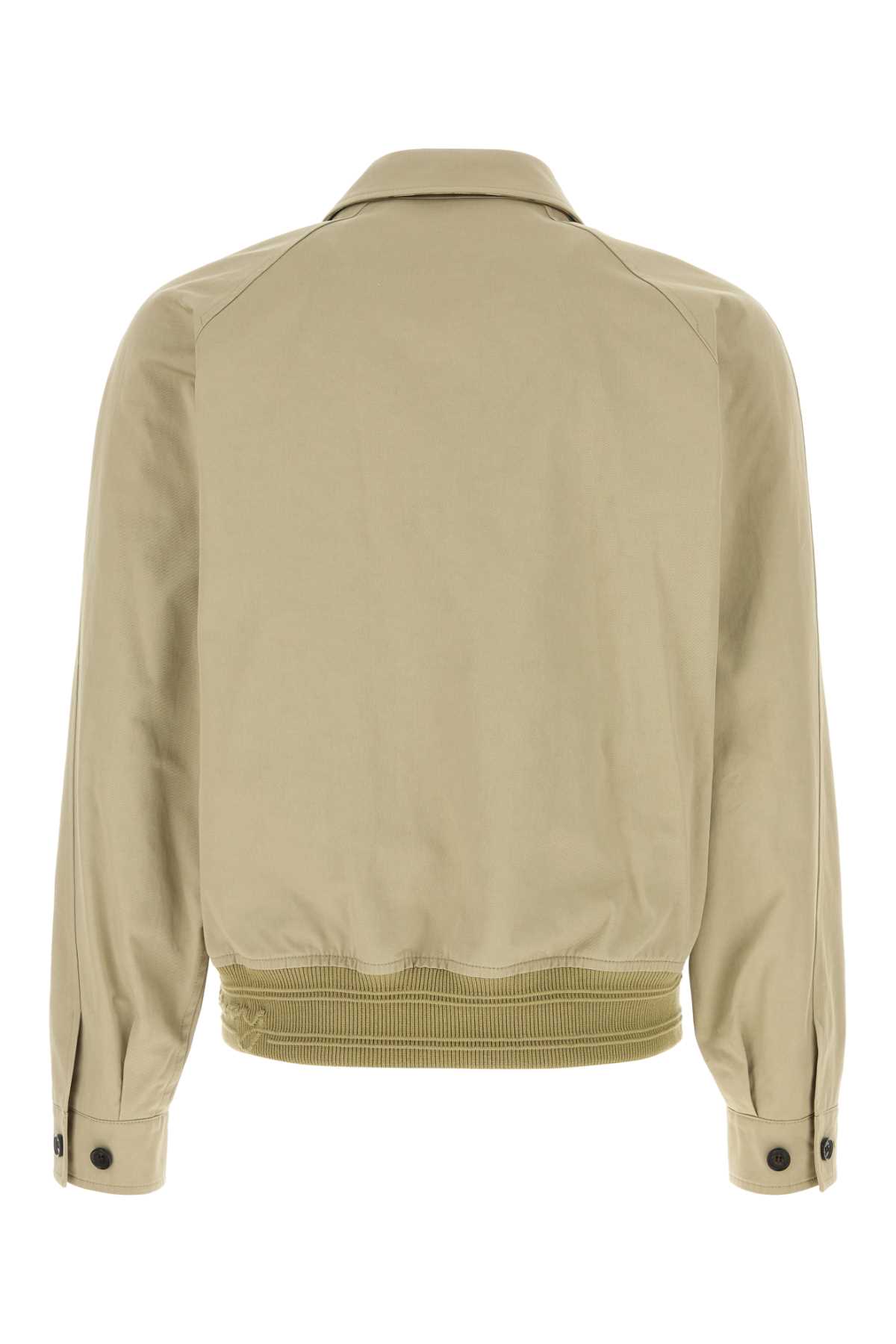 Burberry Cotton Jacket With Collar And Pockets In Skylark