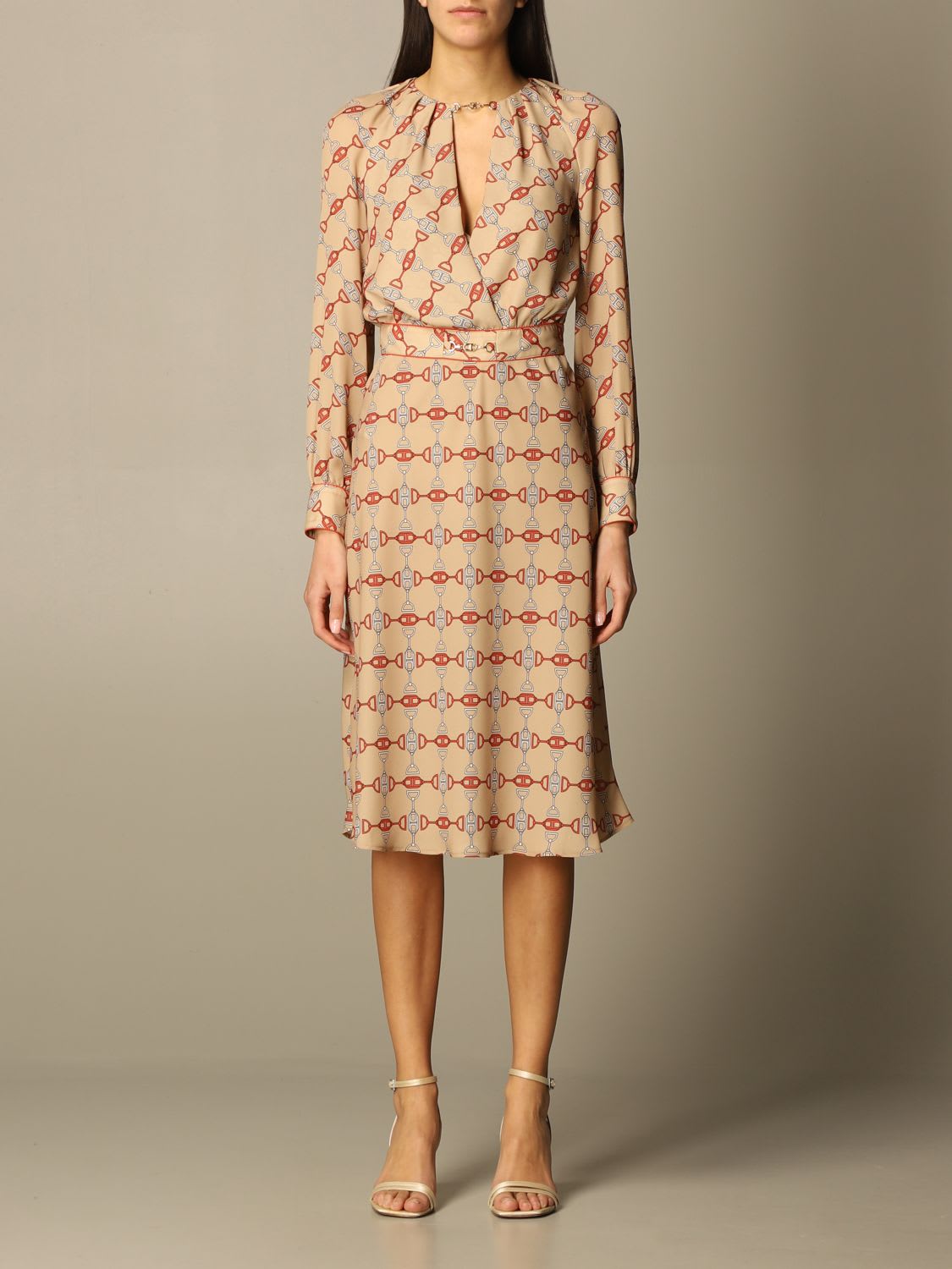 Photo of  Elisabetta Franchi Dress Elisabetta Franchi Dress With Stirrup Print- shop Elisabetta Franchi Dresses online sales