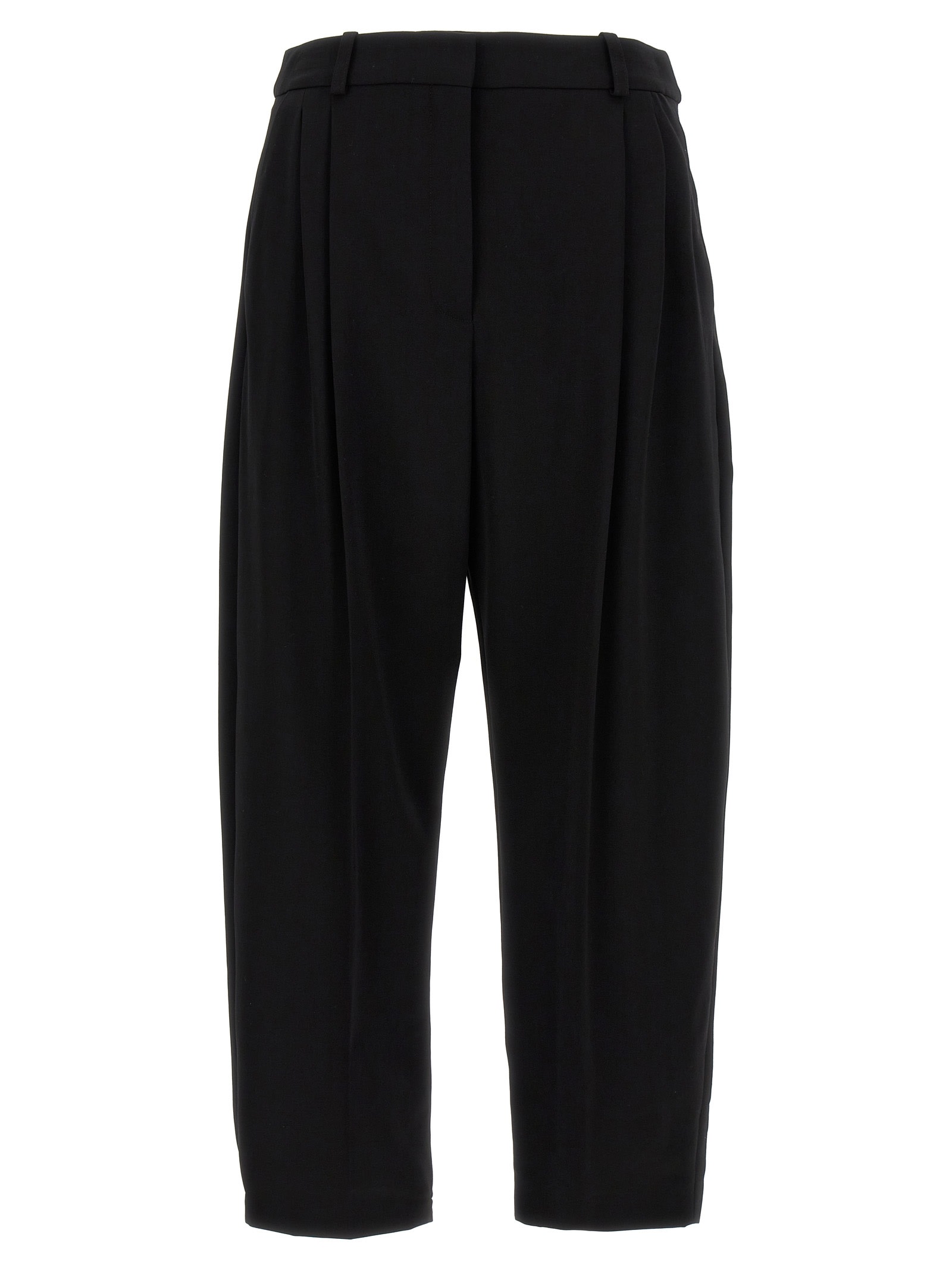 Shop Stella Mccartney Pants With Front Pleats In Nero