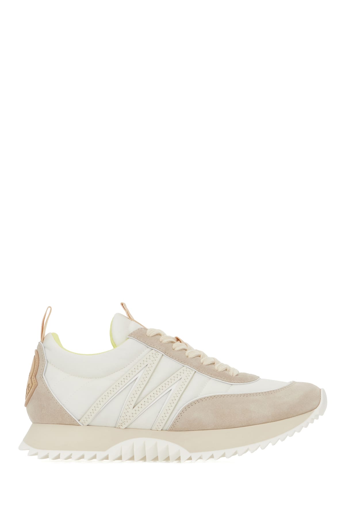 Moncler Multicolor Nylon And Suede Pacey Sneakers In Bianco