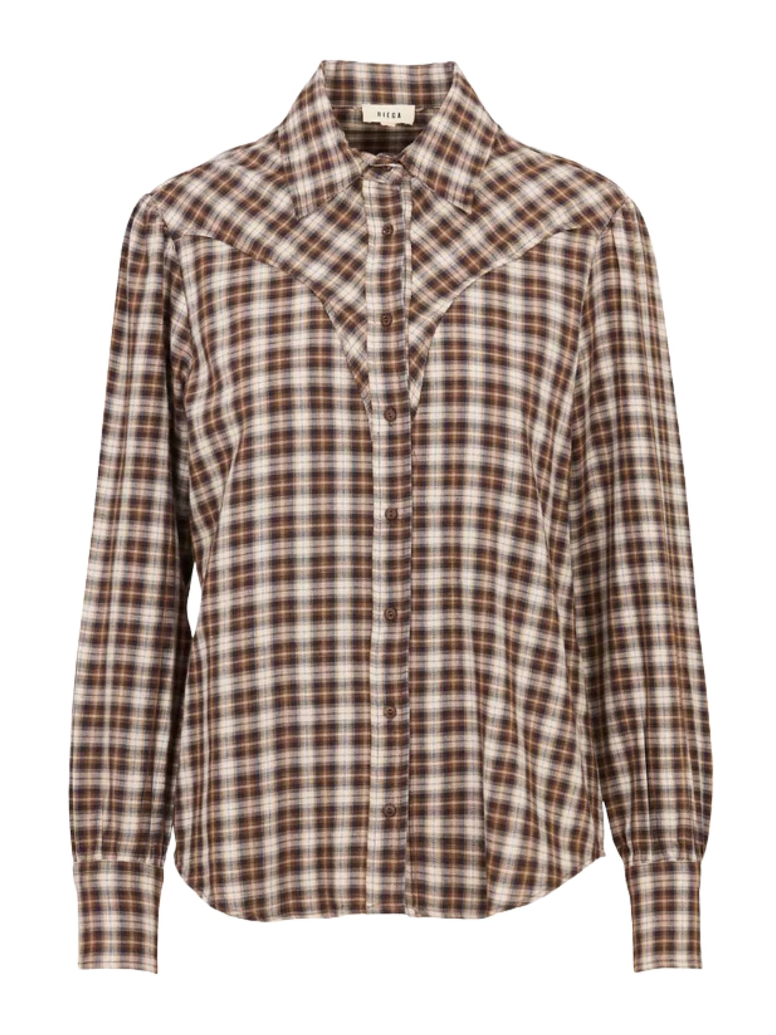 Diega Plaid Buttoned Shirt In Brown
