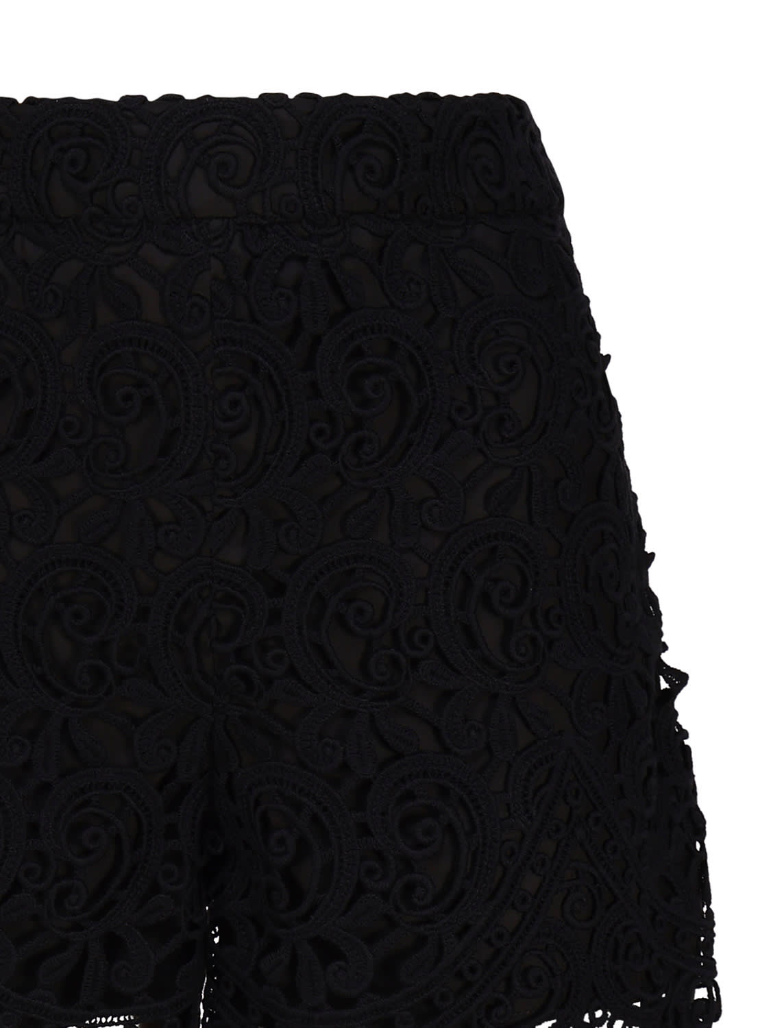 Shop Burberry Macramé Lace Shorts In Black