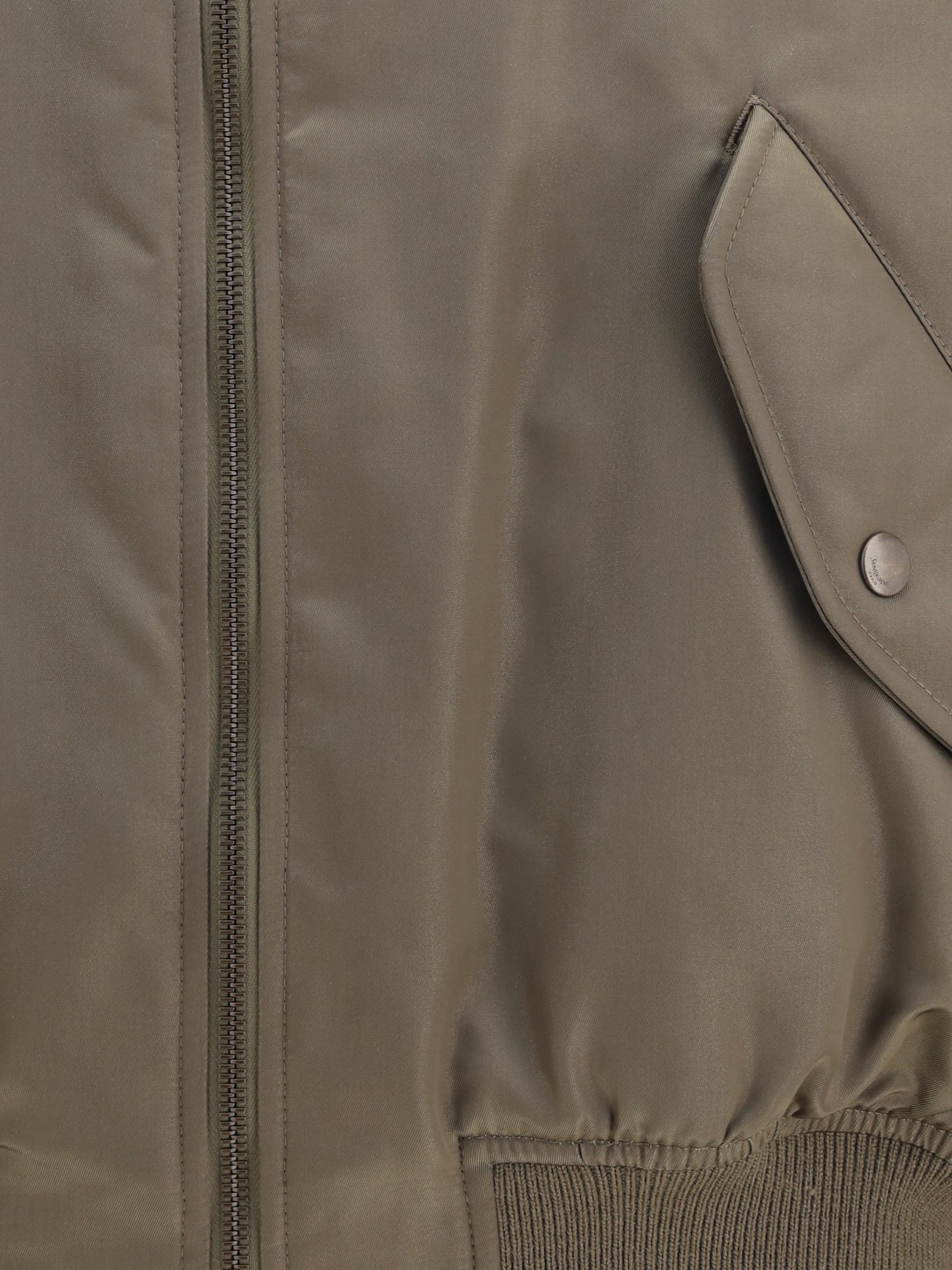 Saint Laurent Serge Bomber Jacket Puffer Jackets Green In Brown