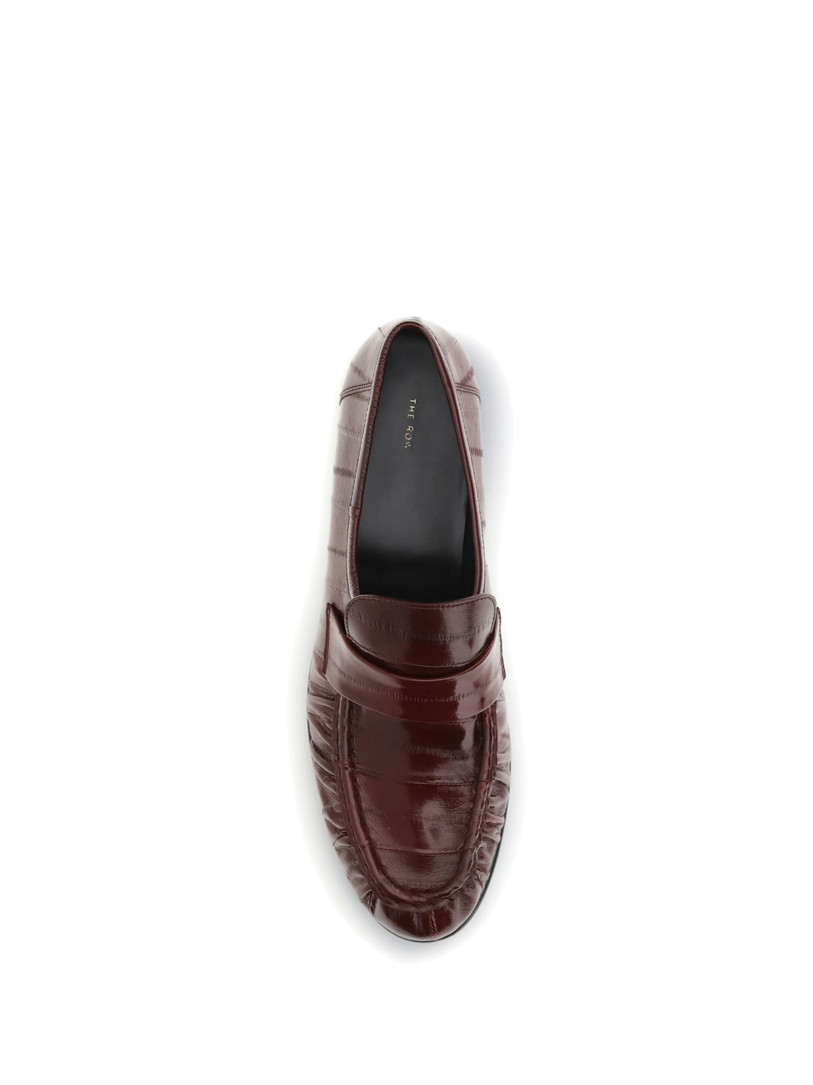 The Row Bordeaux Calf Leather Bos Taurus Slip-on Loafers In Burgundy