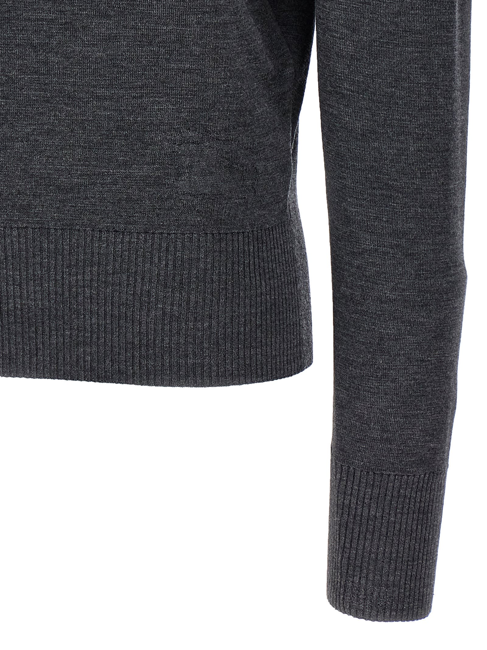 Shop Burberry High Neck Sweater In Gray