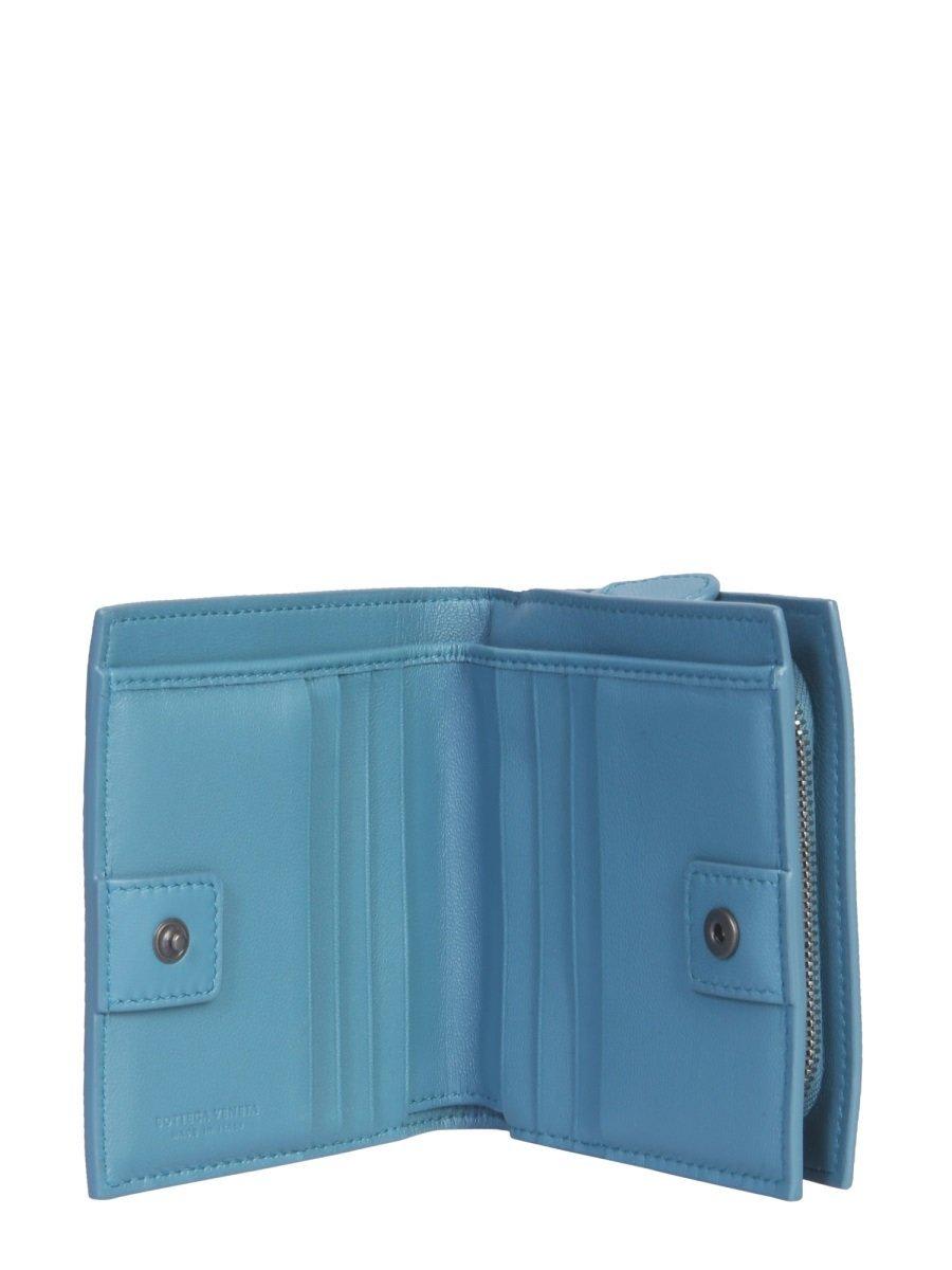 Shop Bottega Veneta Ardoise Embroidered Wallet In Blue