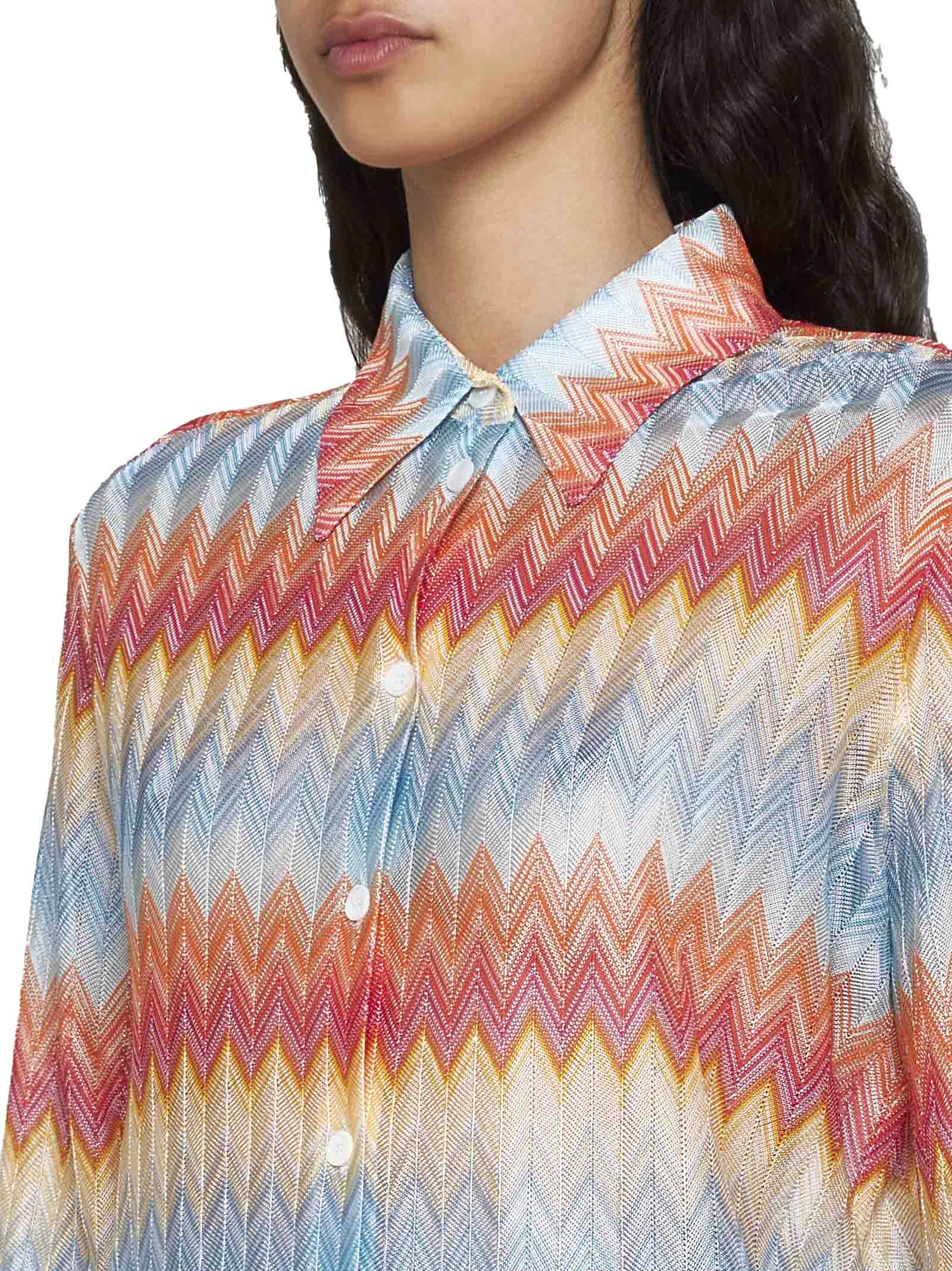 Shop Missoni Shirt In Multiyell/red/lightb