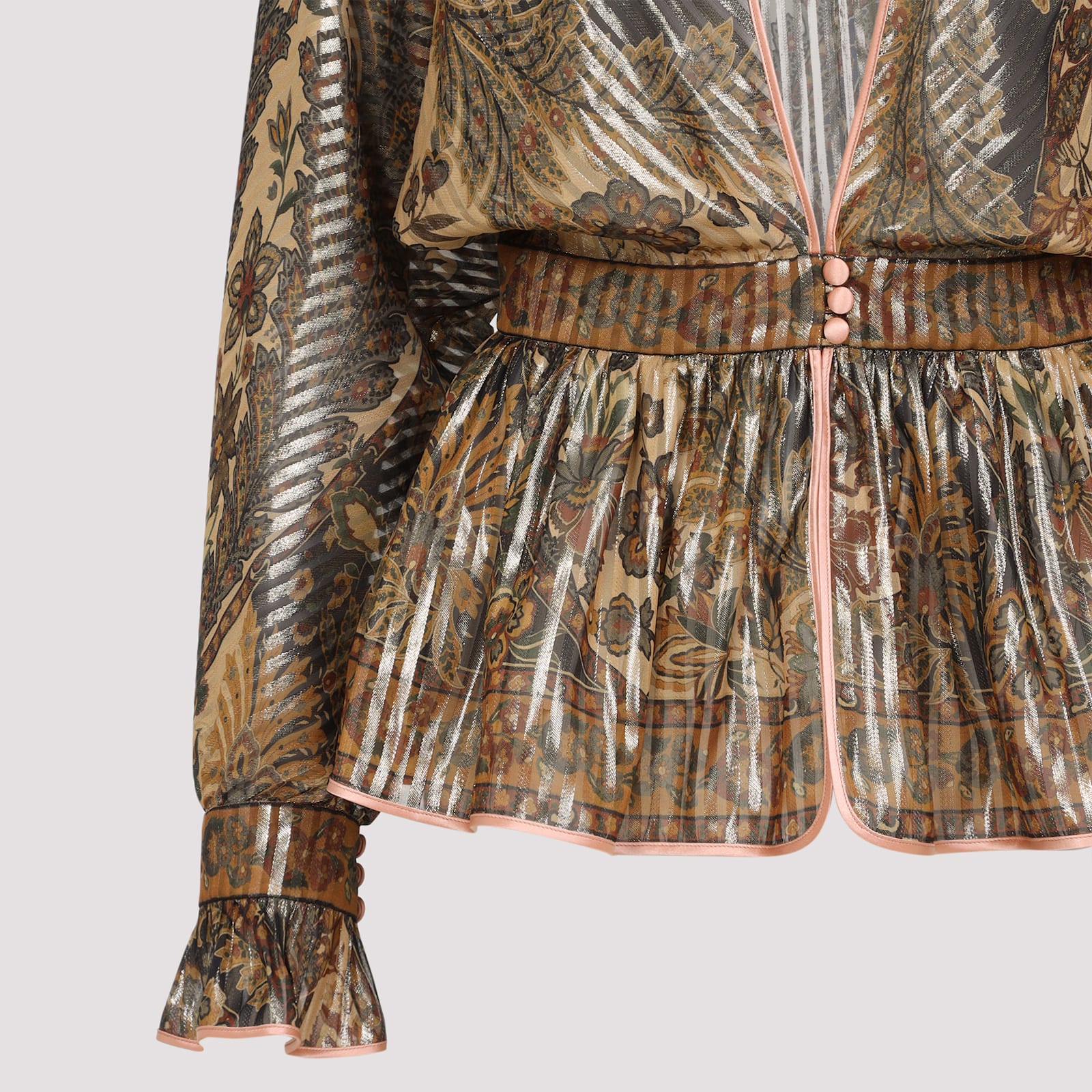 Valentino Patterned Lurex Blouse
