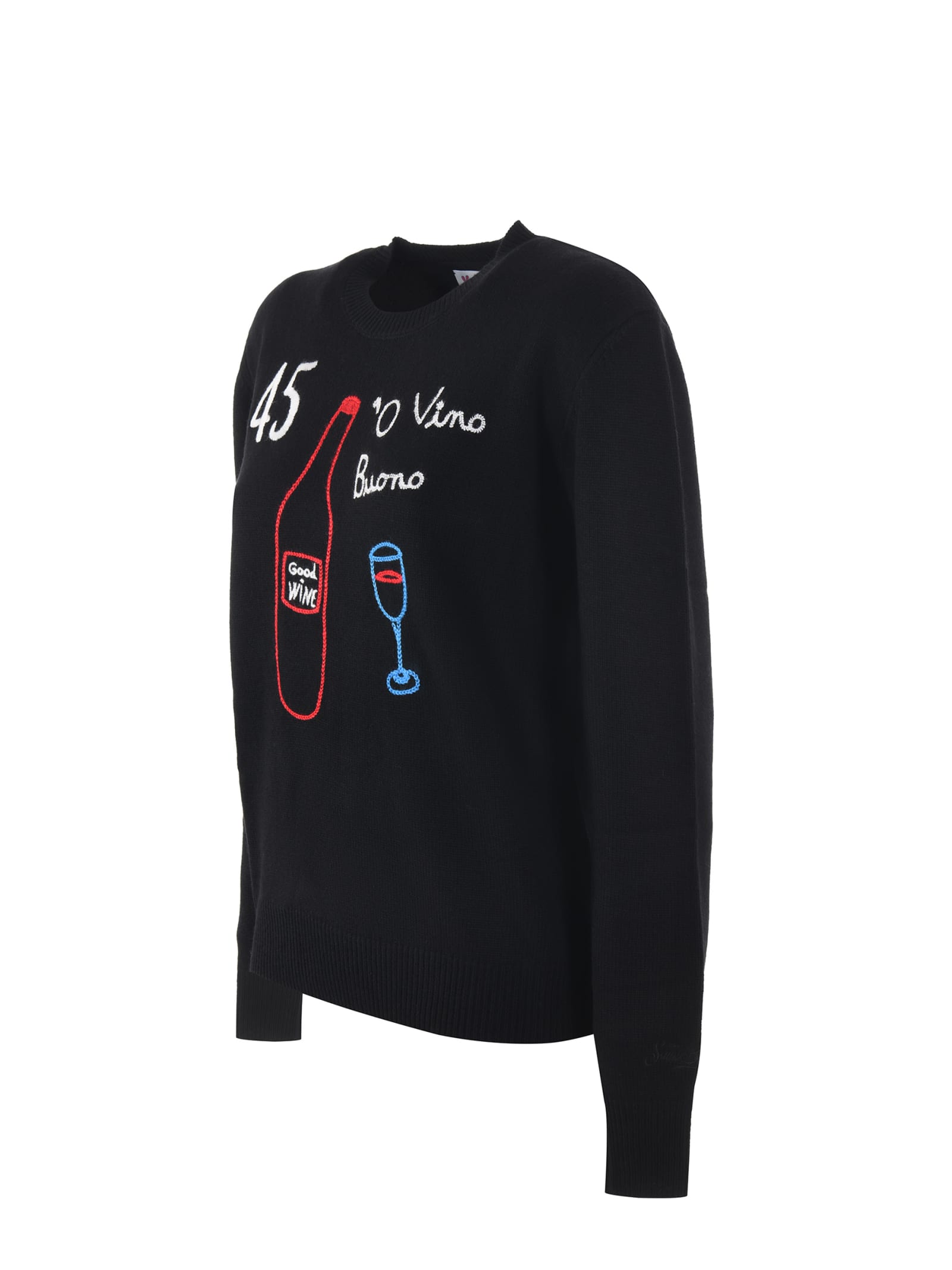 Shop Mc2 Saint Barth Sweater In Wool And Cashmere Blend In Nero