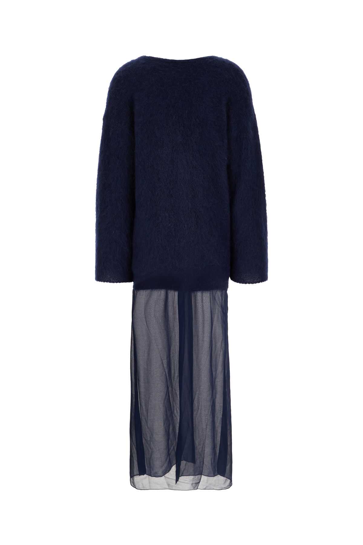 ERIKA CAVALLINI BLUE MOHAIR BLEND CARDIGAN 