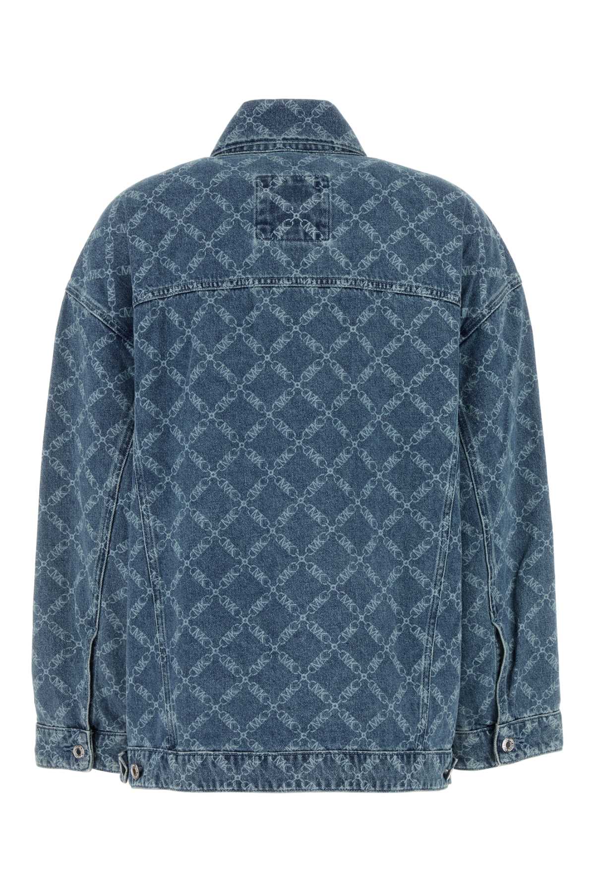 Michael Kors Denim Jacket Featuring Printed Pattern In Unionwash