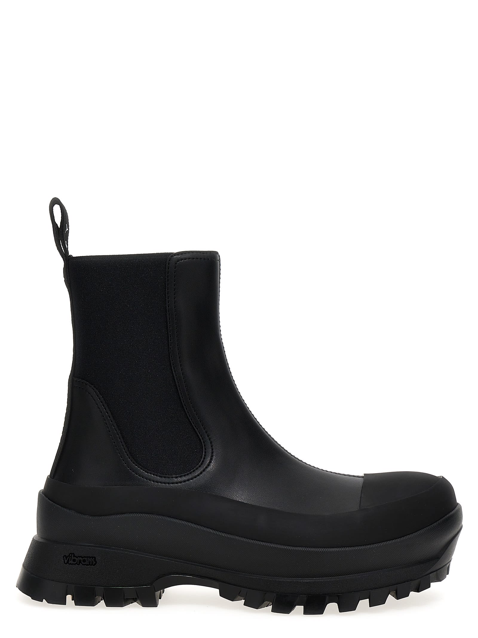 Shop Stella Mccartney Trace Eco Alter Mat Ankle Boots In Nero