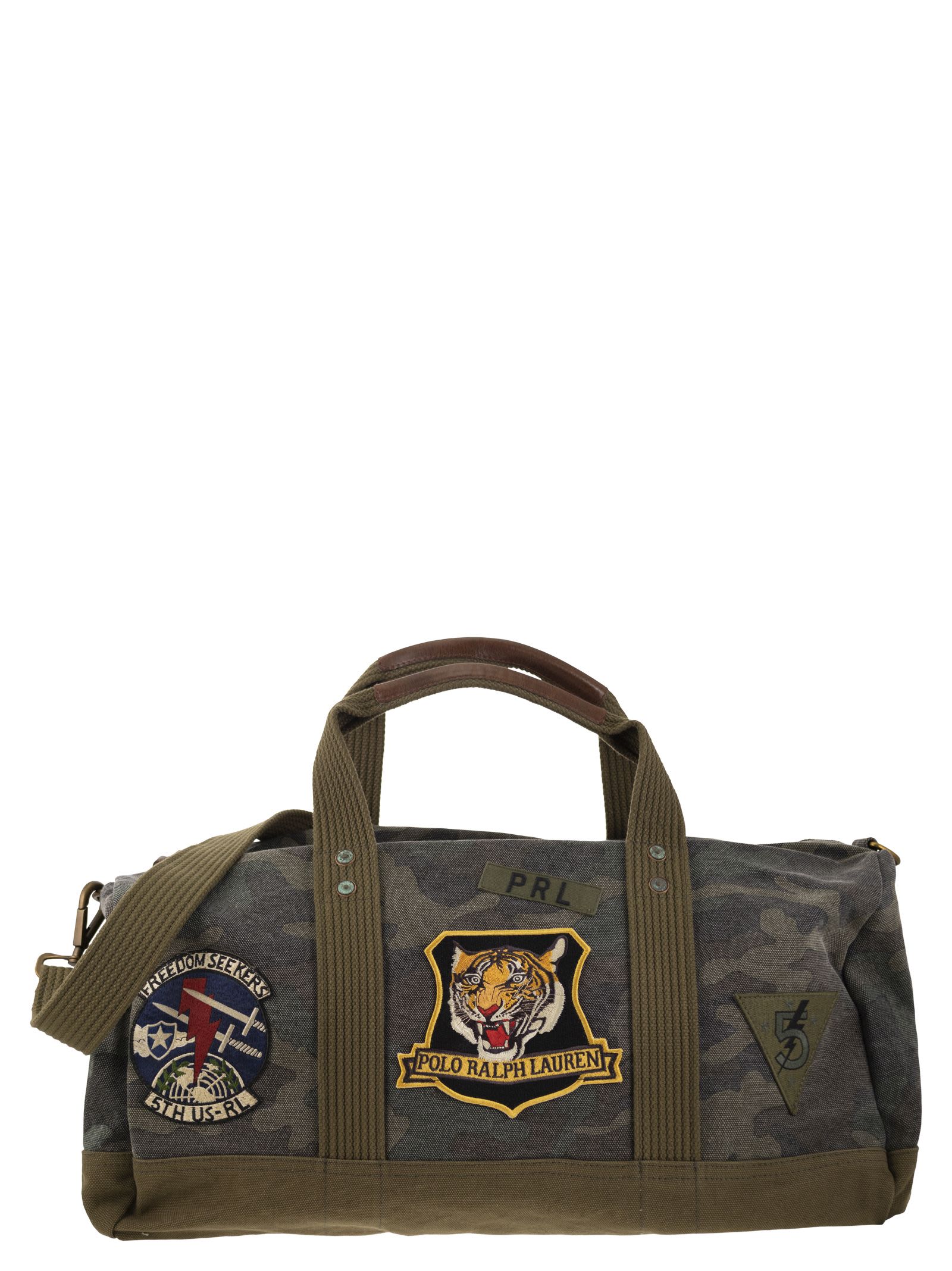 Shop Polo Ralph Lauren Camouflage Canvas Duffle Bag With Tiger