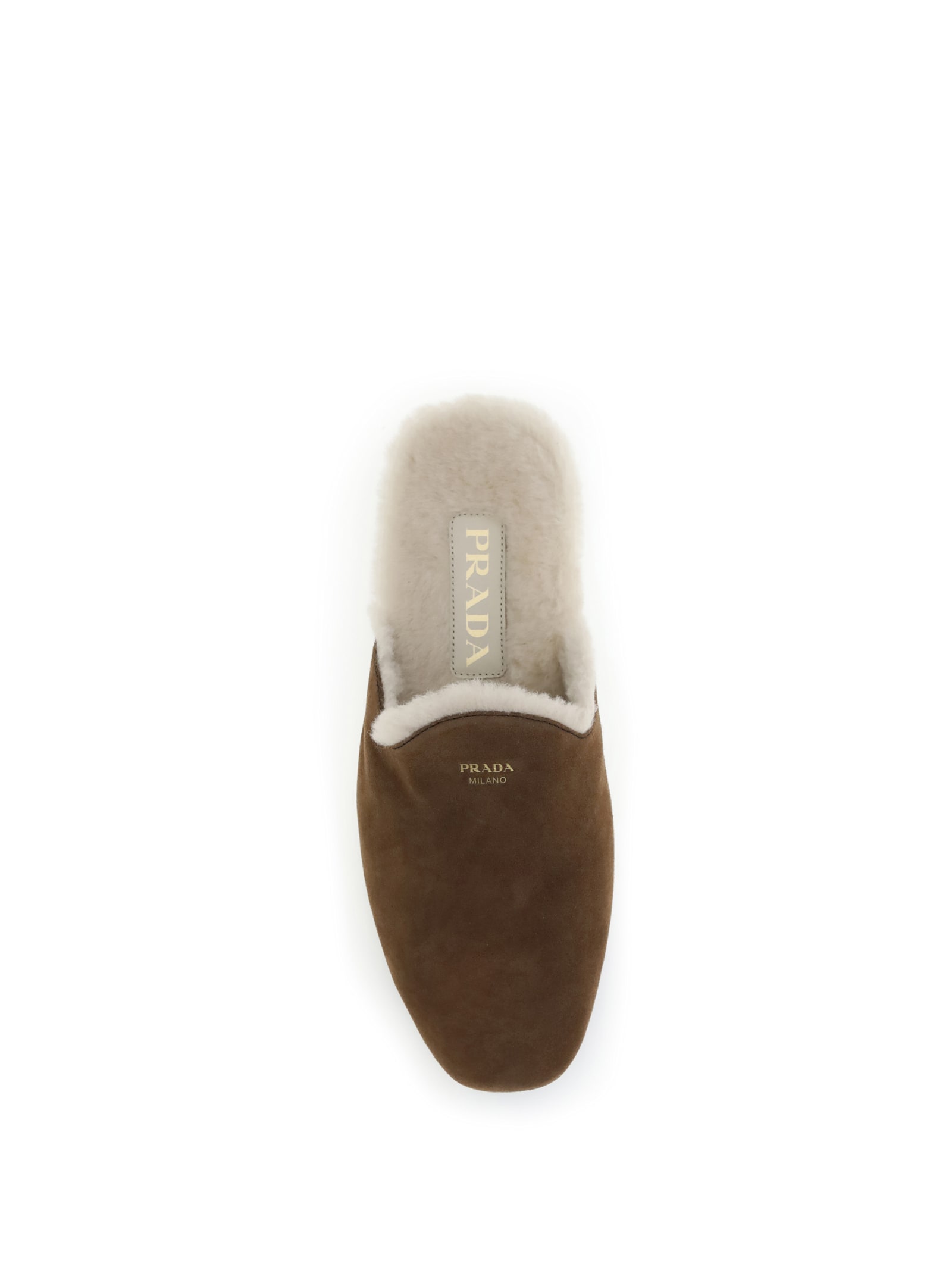 Prada Suede Mules In Brown