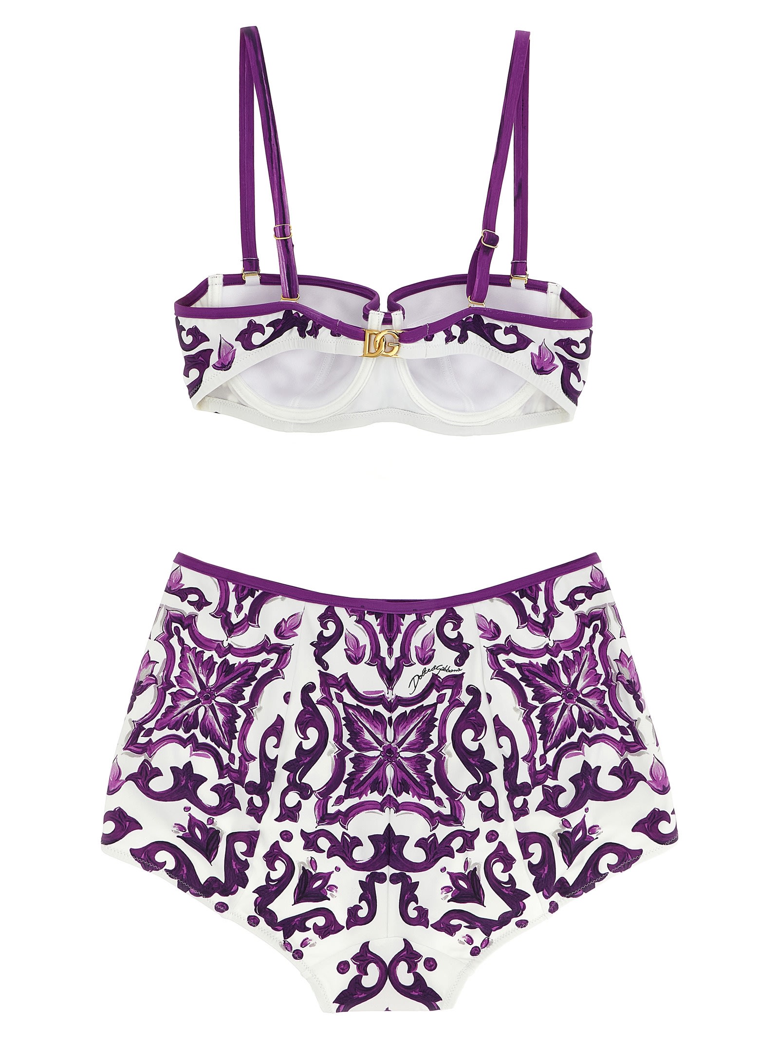 Dolce & Gabbana Majolica-print Balconette Two-piece Swimsuit In Multi