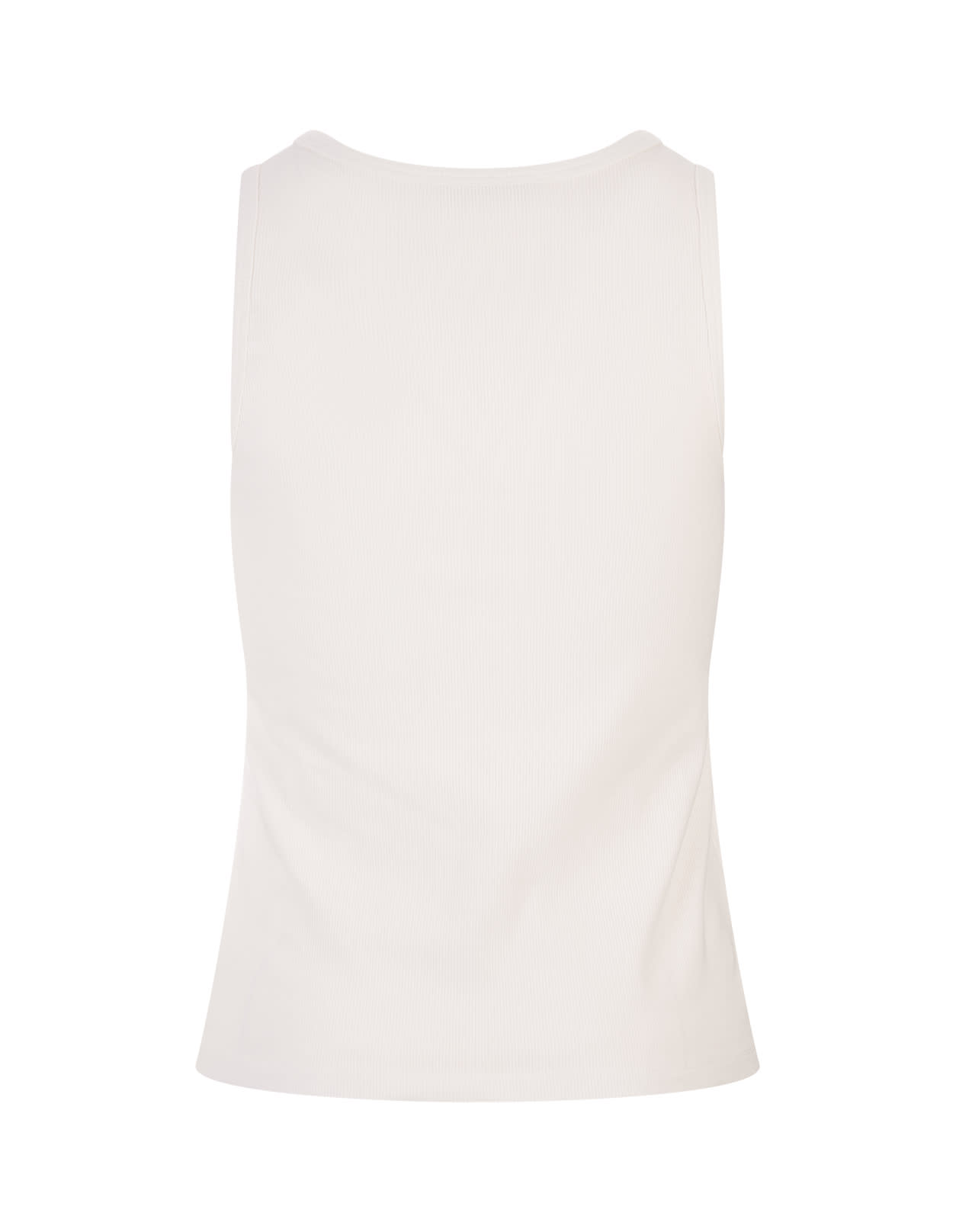 Shop Rabanne White Tank Top With Monogram Detail