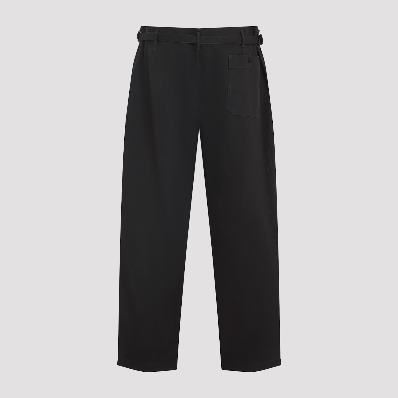 Lemaire Adjustable Waist Trousers Featuring Pockets In Black