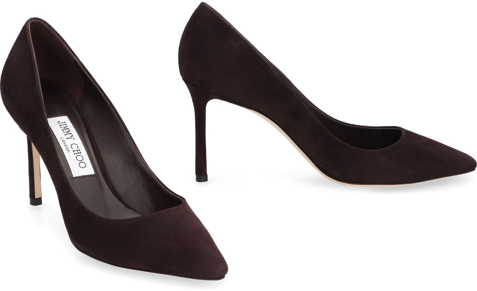 Jimmy Choo Romy 85 Spitze Pumps Aus Schwarzem Leder Mit Eidechsen-print In Brown
