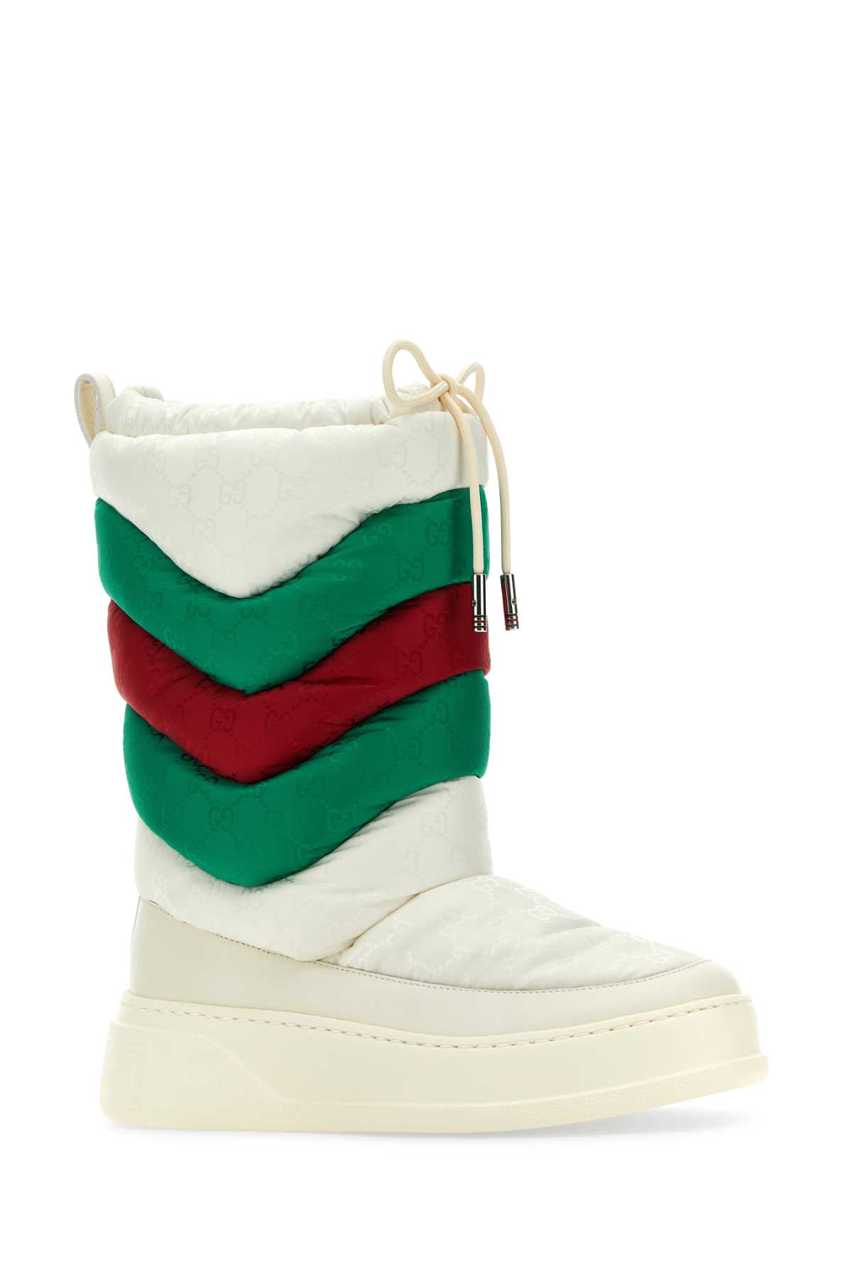 Gucci Chalk Fabric Boots In Offwhbshahreo