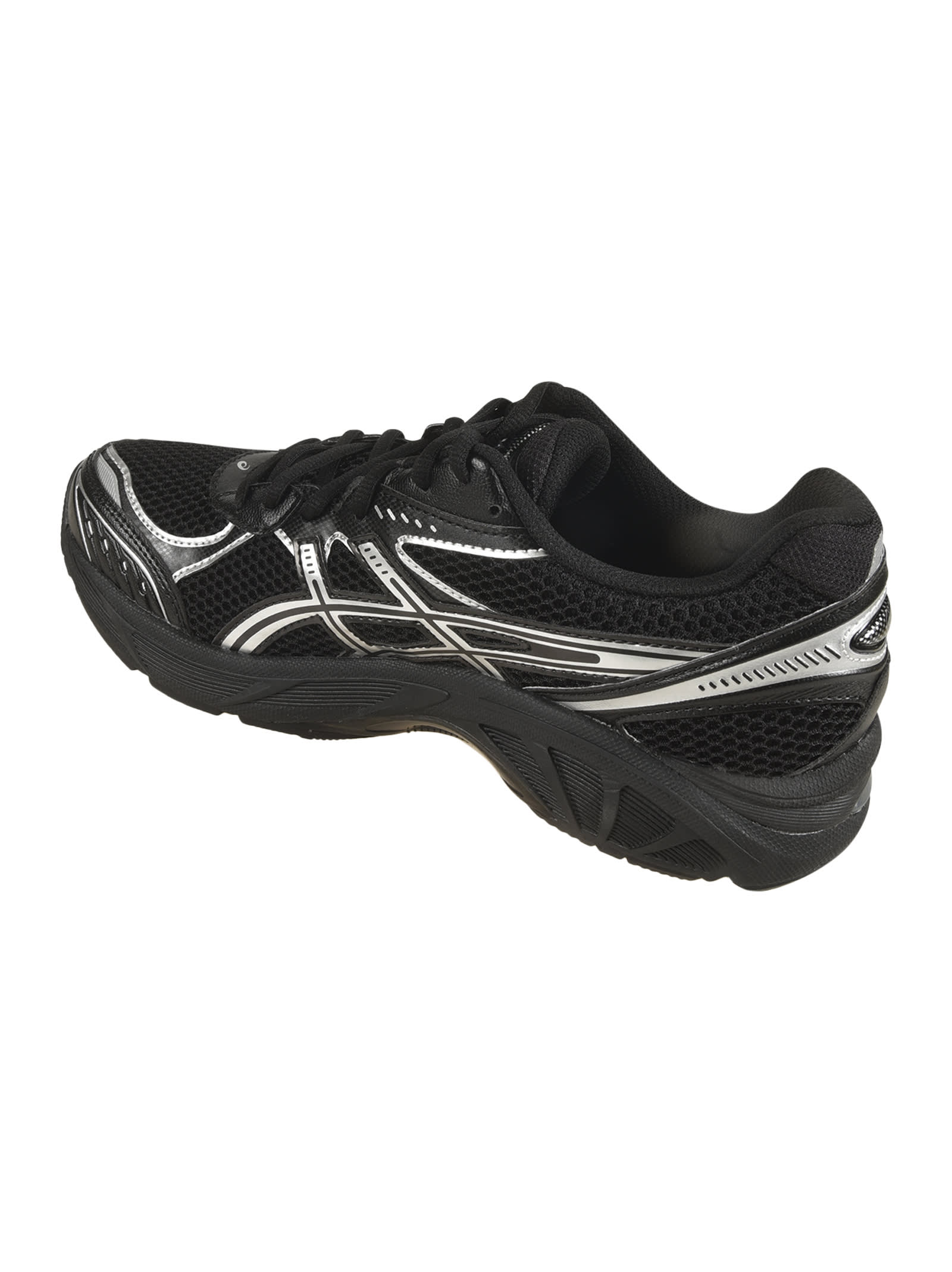 Shop Asics Mesh Sneakers In Black/pure Silver